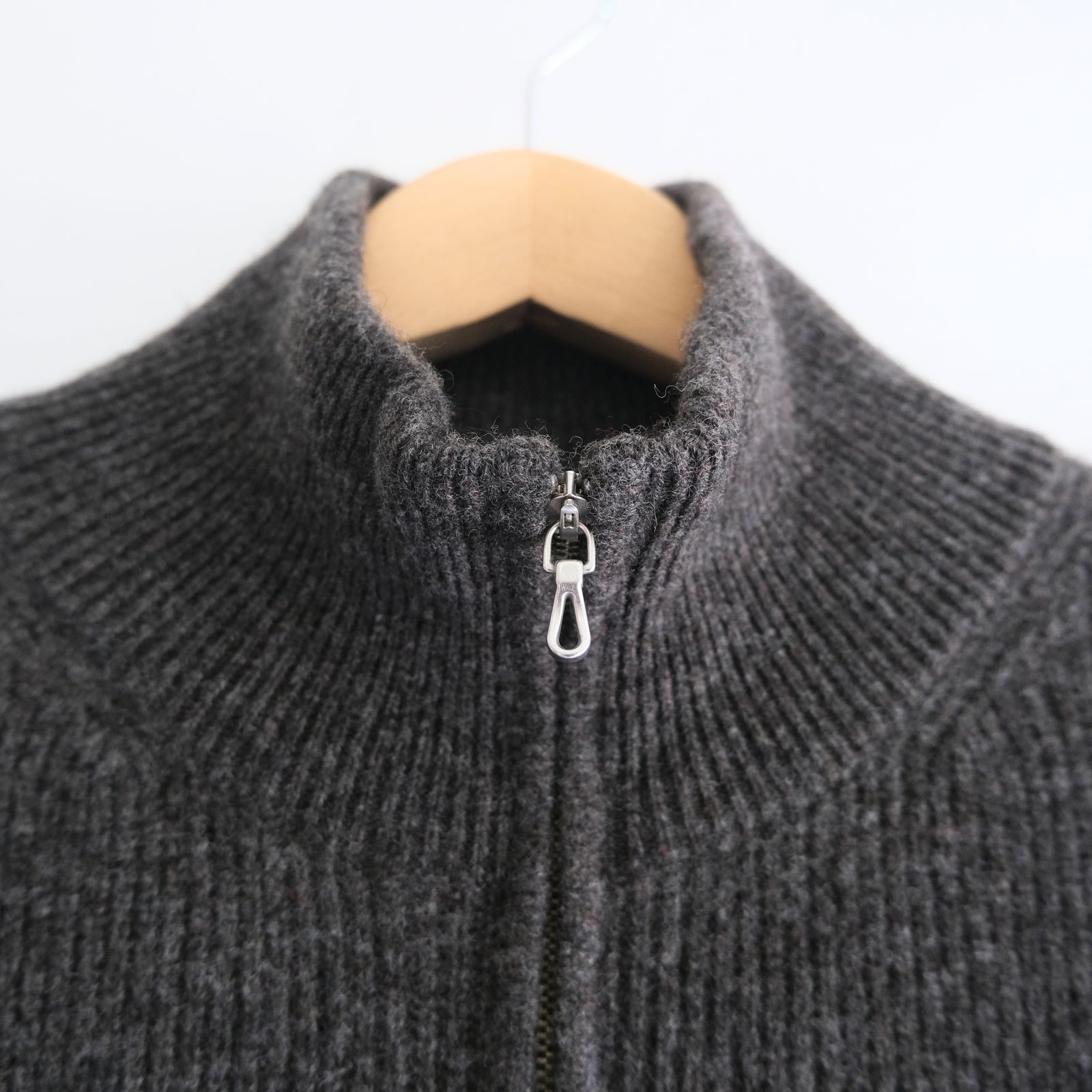 YAK / WOOL RIB DRIVERS KNIT（C.GREY）