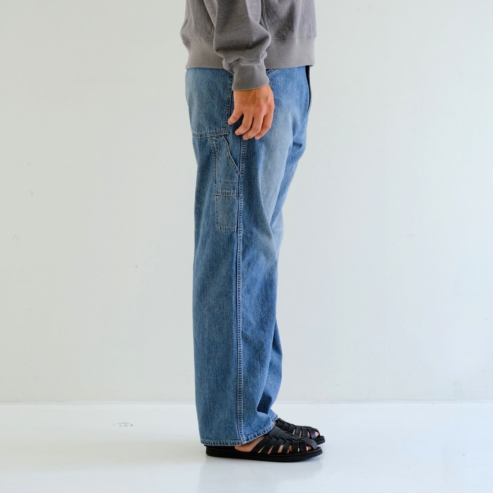 VINTAGE FADED LIGHT DENIM PAINTER PANTS / デニム / ペインターパンツ /  FADED BLUE