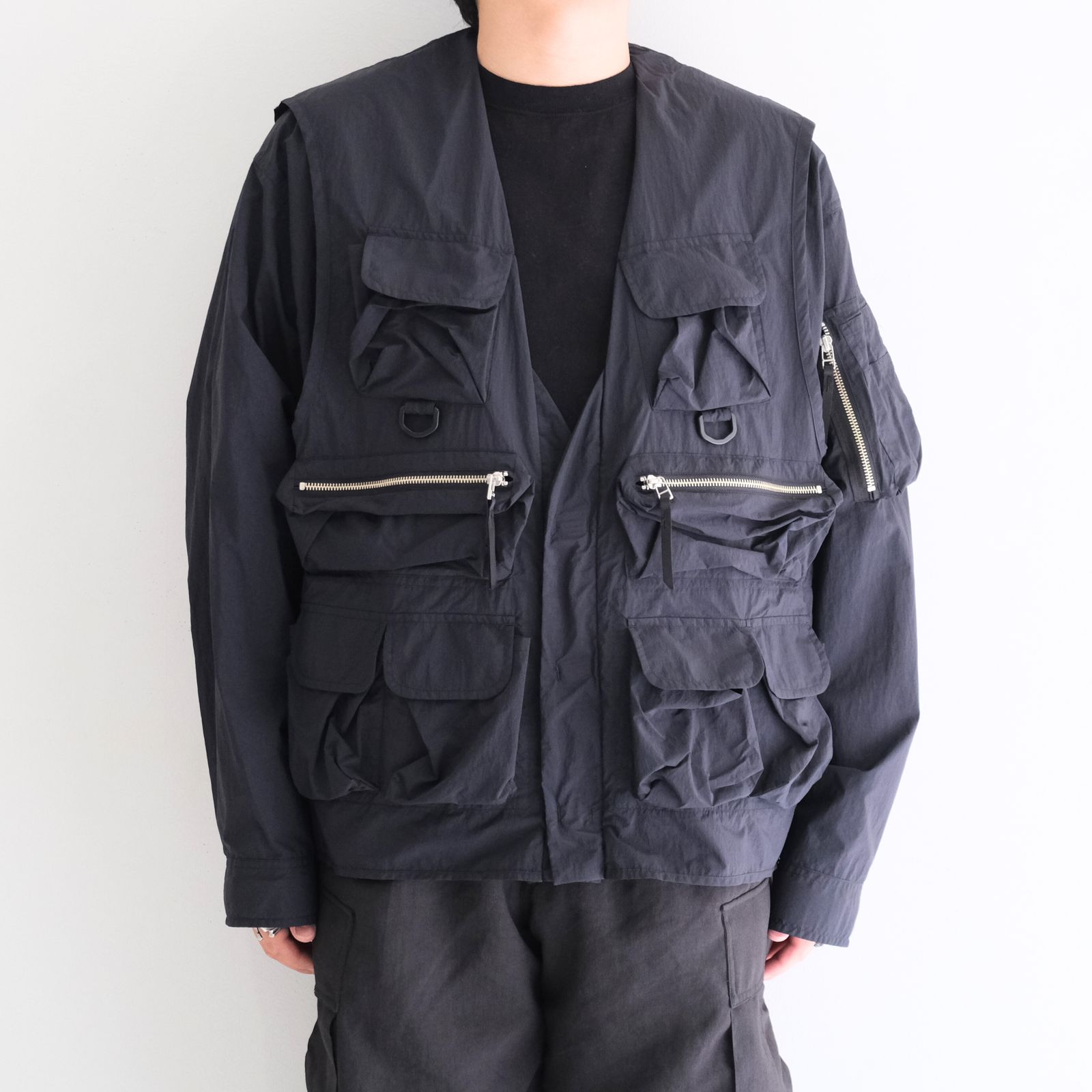 Weathering Nylon Reversible 4Way JKT / ウェザリングナイロンリバーシブル4Wayジャケット（OFF BLACK）