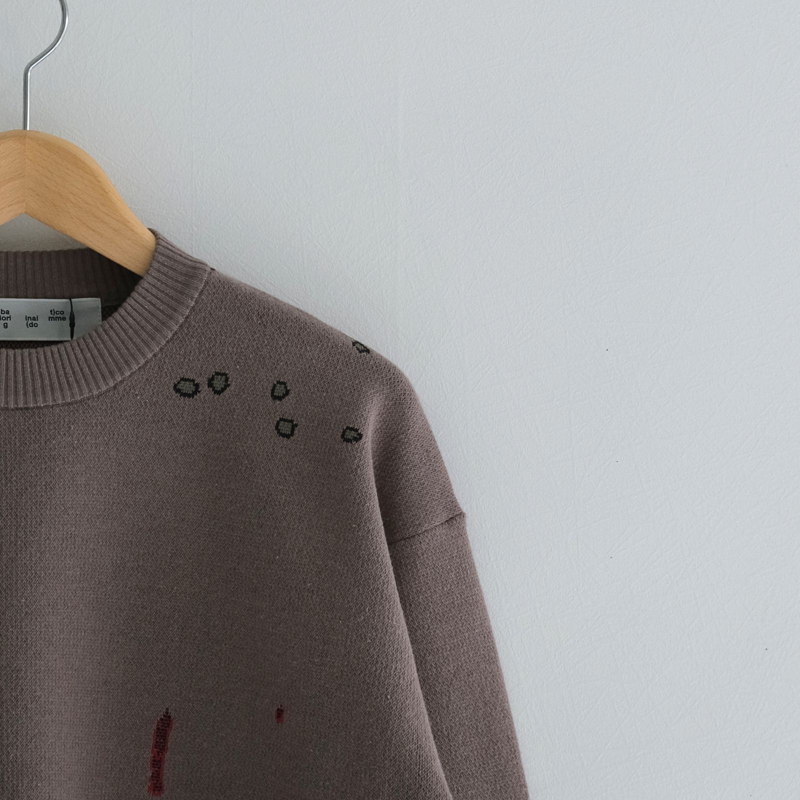 DRIP JACQUARD COTTON CREWNECK SWEATER / セーター / ジャガード織り / ECRU