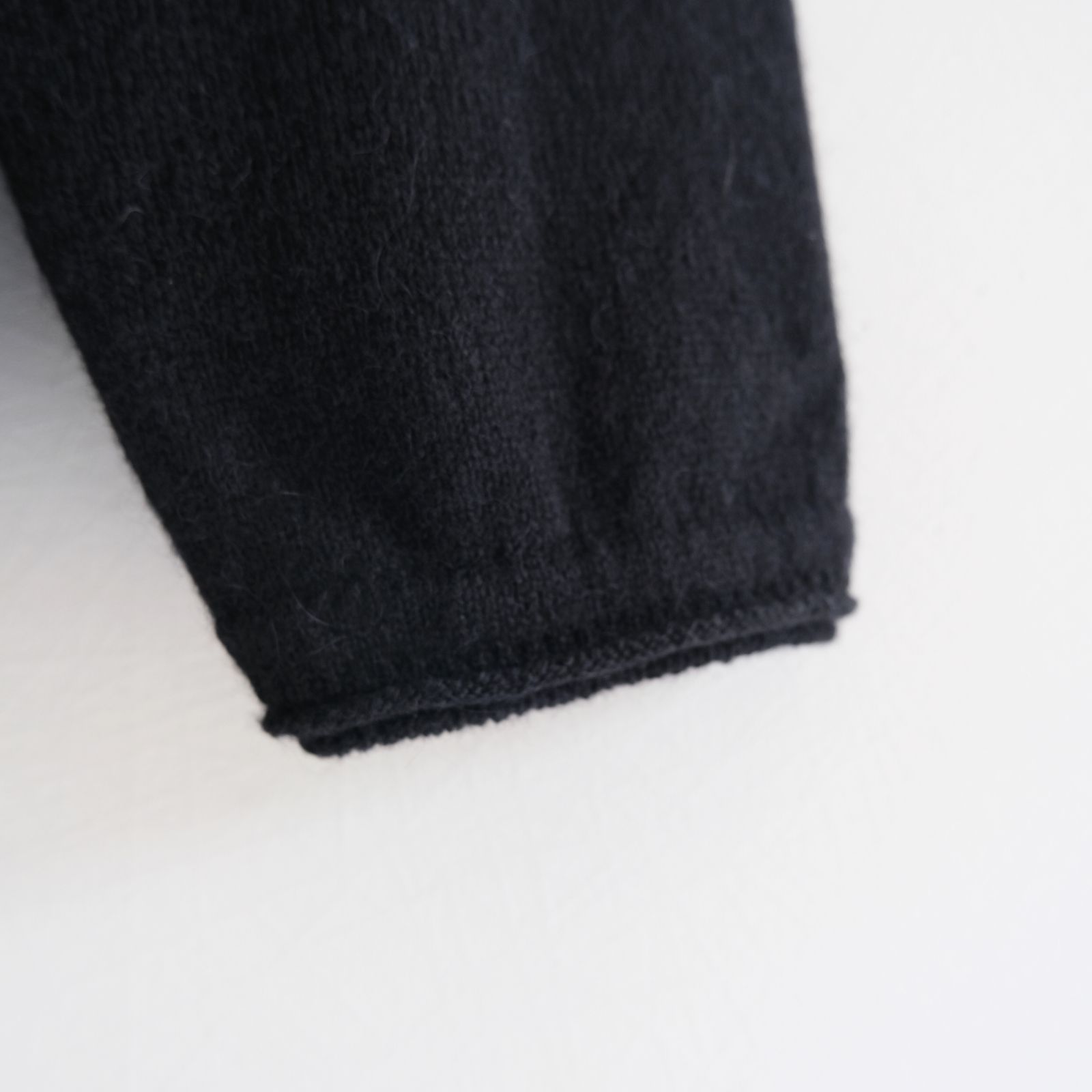 ALPACA ENSEMBLE KINT PULLOVER / ニット / アルパカ / ウール / BLACK