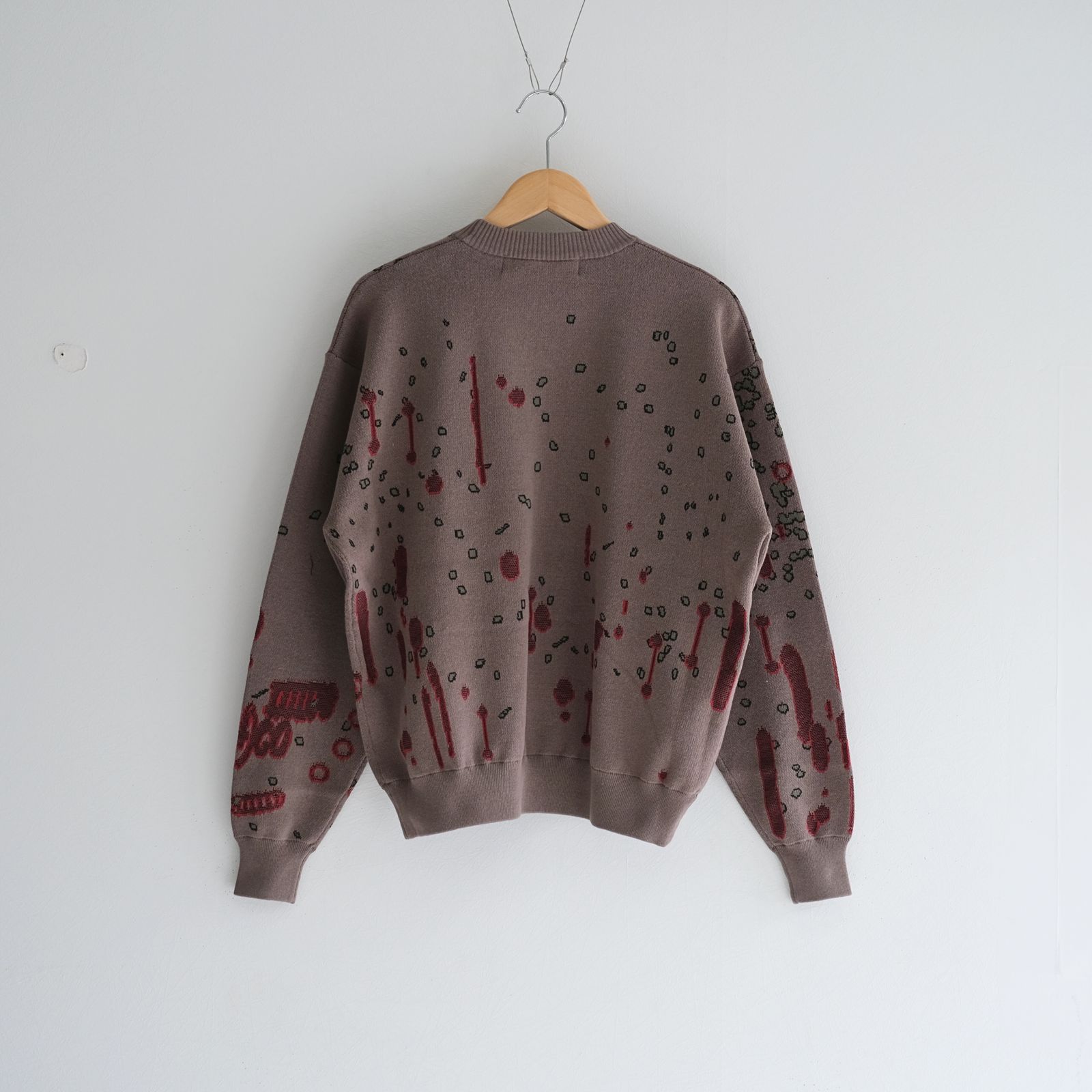 DRIP JACQUARD COTTON CREWNECK SWEATER / セーター / ジャガード織り / ECRU
