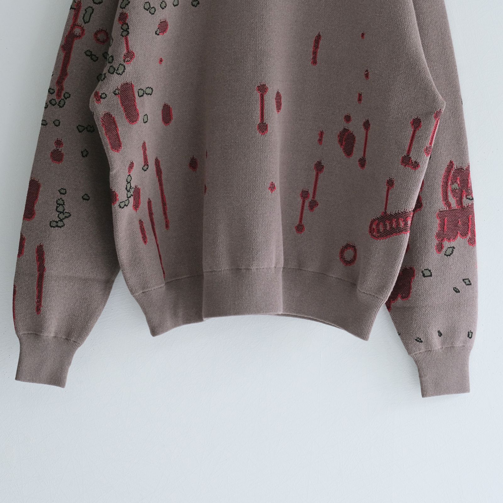 DRIP JACQUARD COTTON CREWNECK SWEATER / セーター / ジャガード織り / ECRU