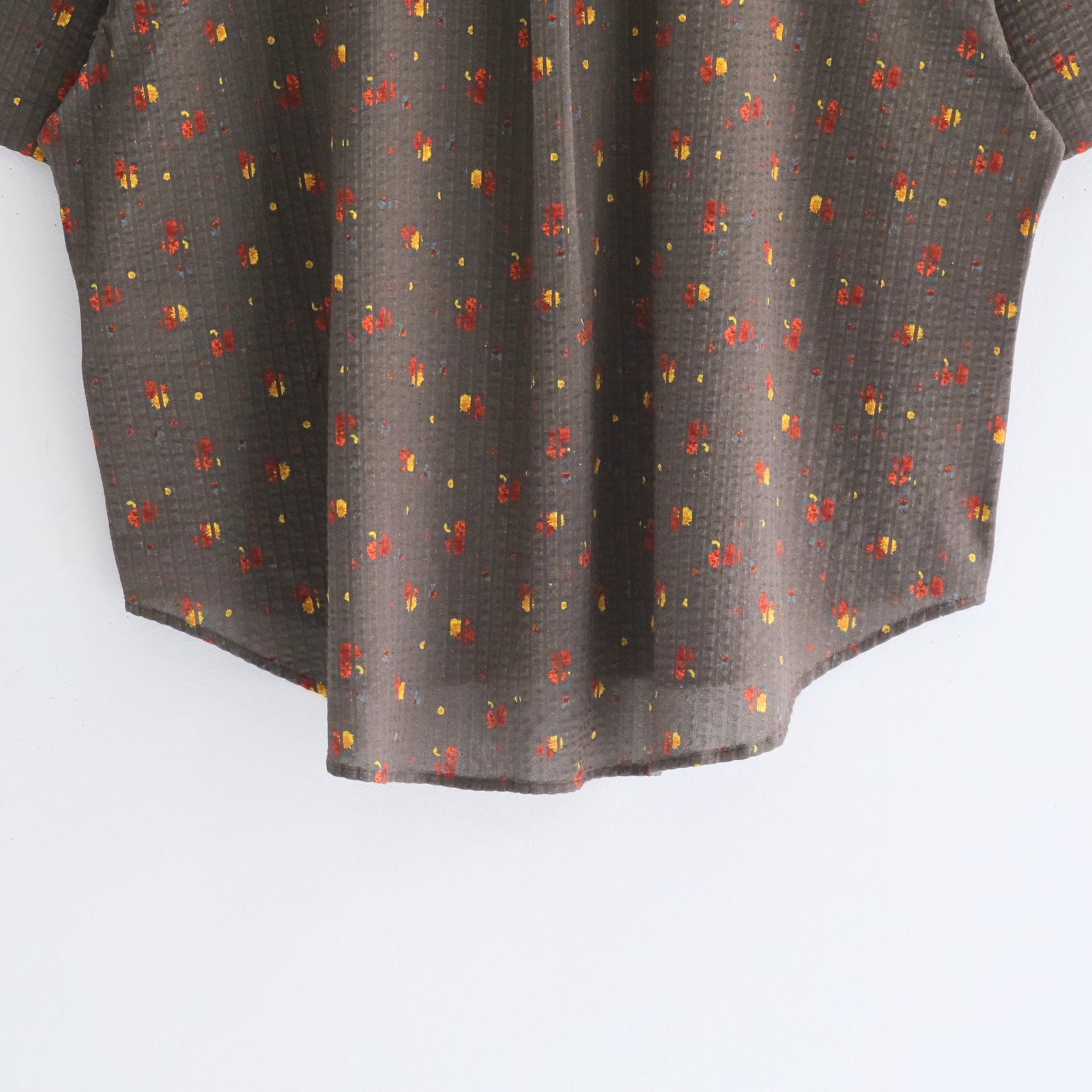 36G Linen Sucker Flower Atmosphere S/S Shirt / シャツ / 半袖 / ニットサッカー生地 /  KHAKI