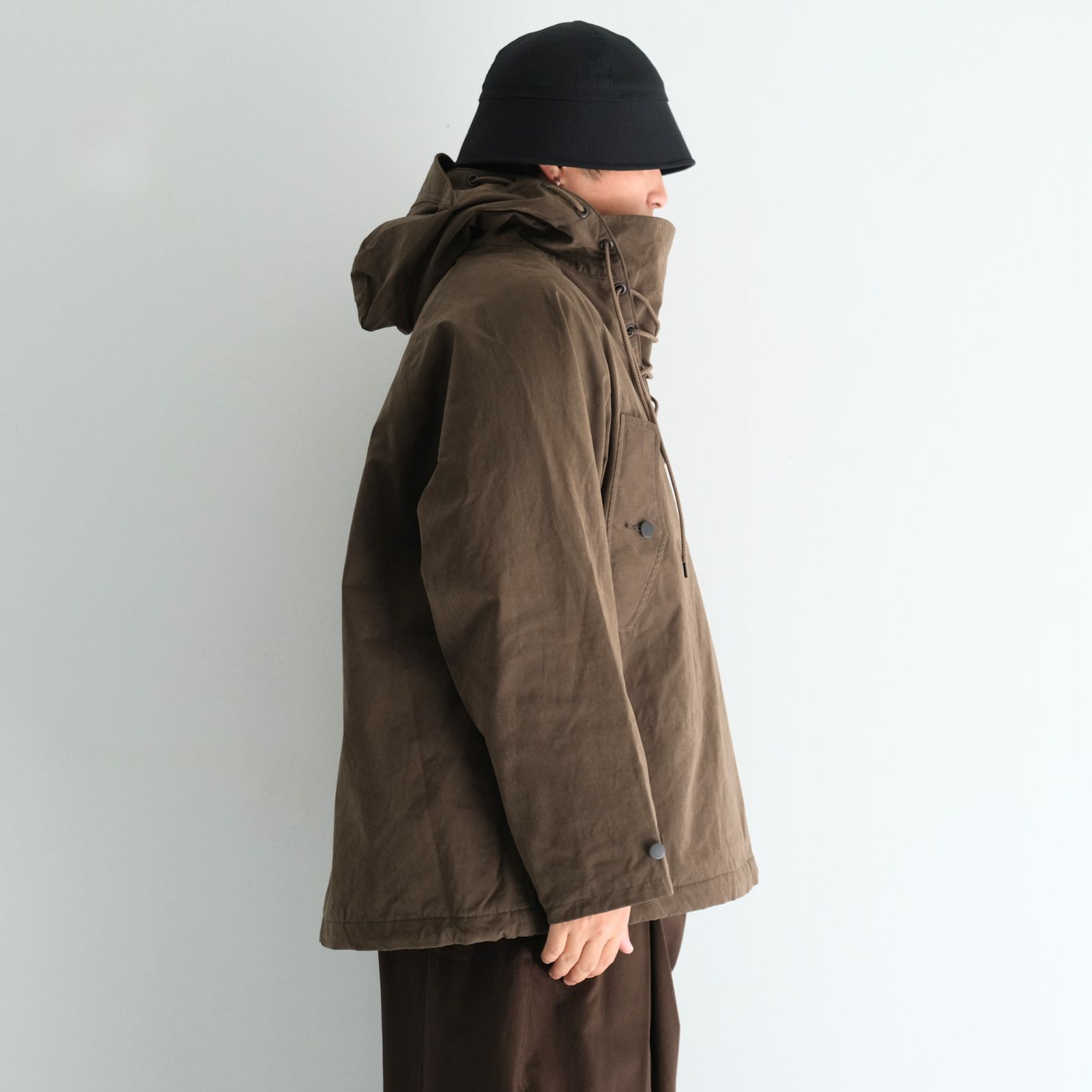 WAXED WEATHER PARKA / プルオーバー / パーカー / ワックス加工 / OLIVE BROWN