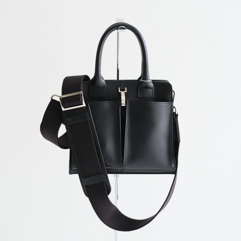 P.RECTANGLE LEATHER HELMET BAG PLAY / ヘルメットバッグ / BLACK