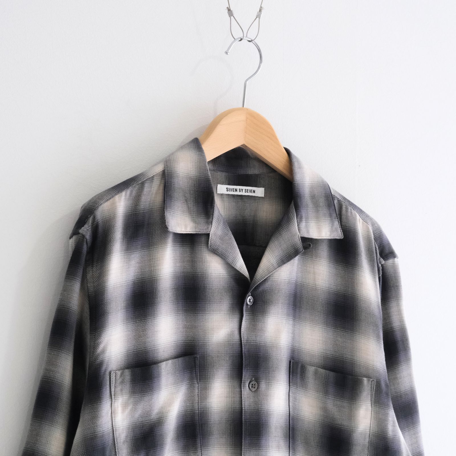 OMBRE CHECK OPEN COLLAR SHIRTS ‐Cotton Yak‐ / シャツ / チェックシャツ / オンブレチェック / Check