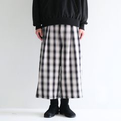 【残り1点】HEAVY FLANNEL CROPPED BAGGY（OFF WHITE×BLACK）