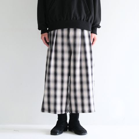 【残り1点】HEAVY FLANNEL CROPPED BAGGY（OFF WHITE×BLACK）