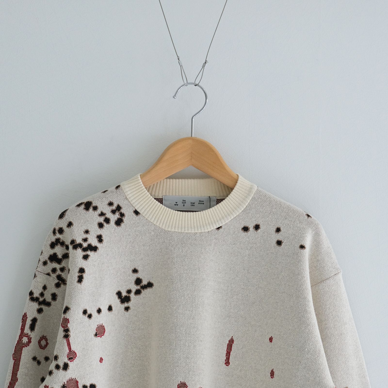 DRIP JACQUARD COTTON CREWNECK SWEATER / セーター / ジャガード織り / DULL GRAY