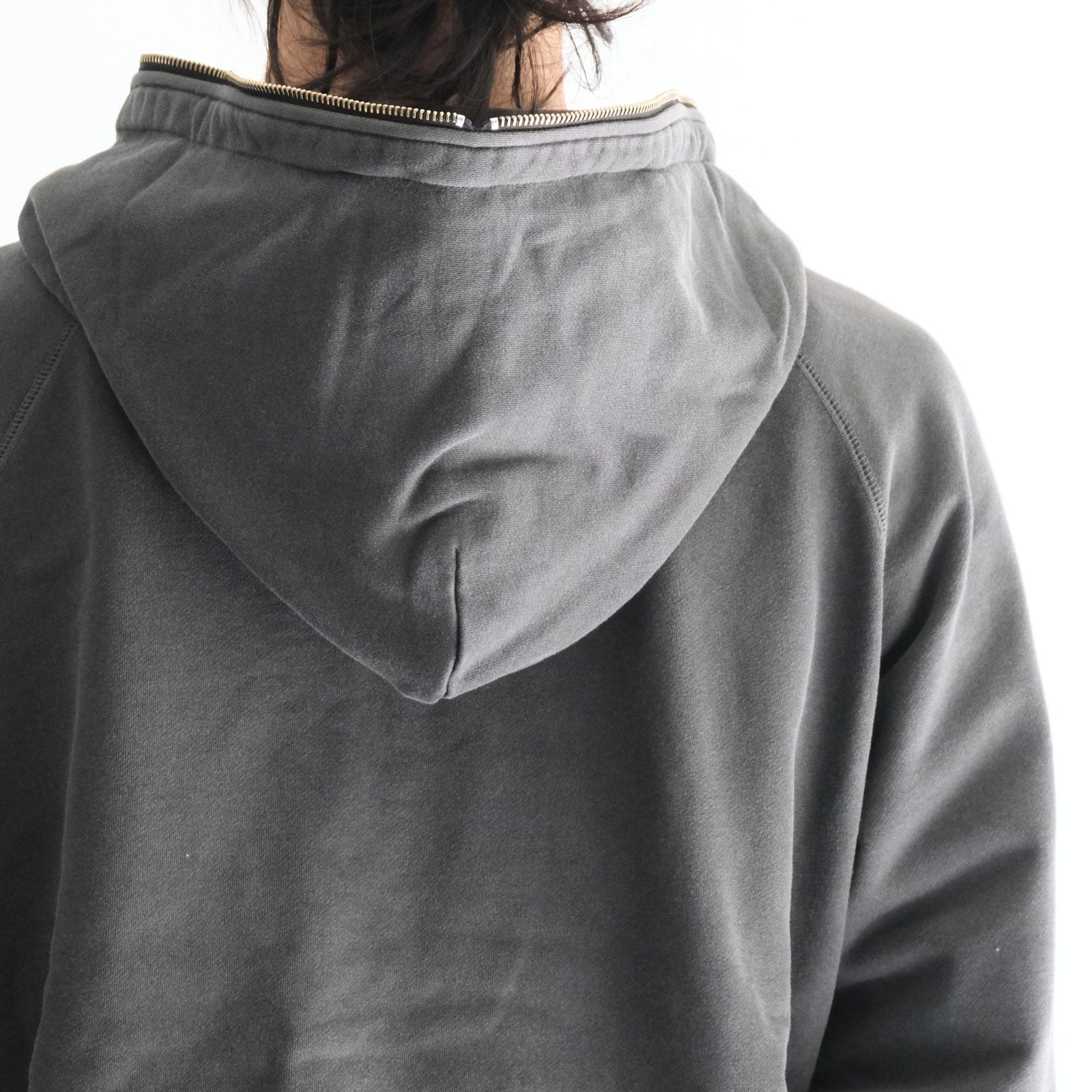 Processed Half-Zip Sweat Hoodie（Gray）