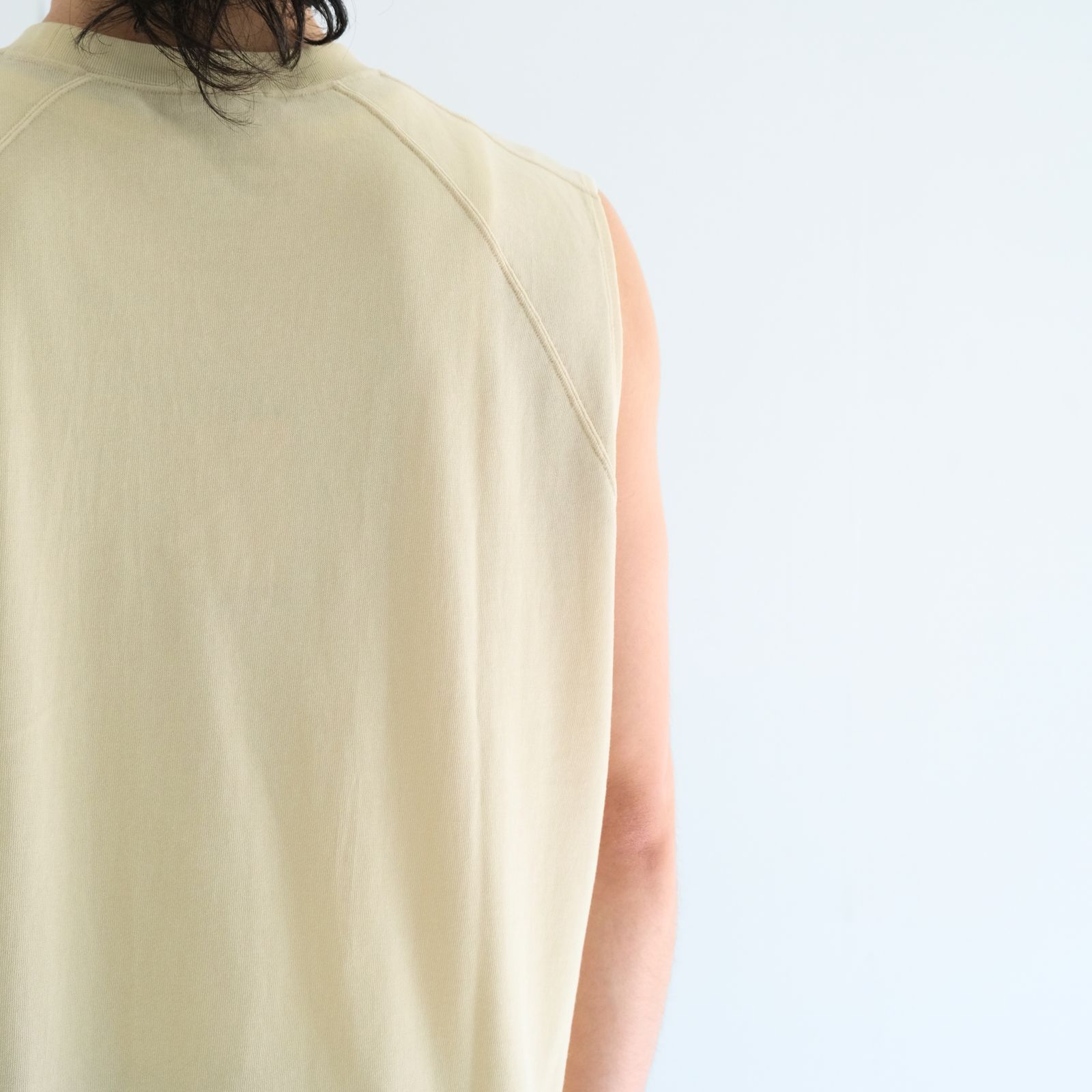 SOFT DRY SHORT LOOP TERRY SLEEVLESS TOP （YELLOW BEIGE）