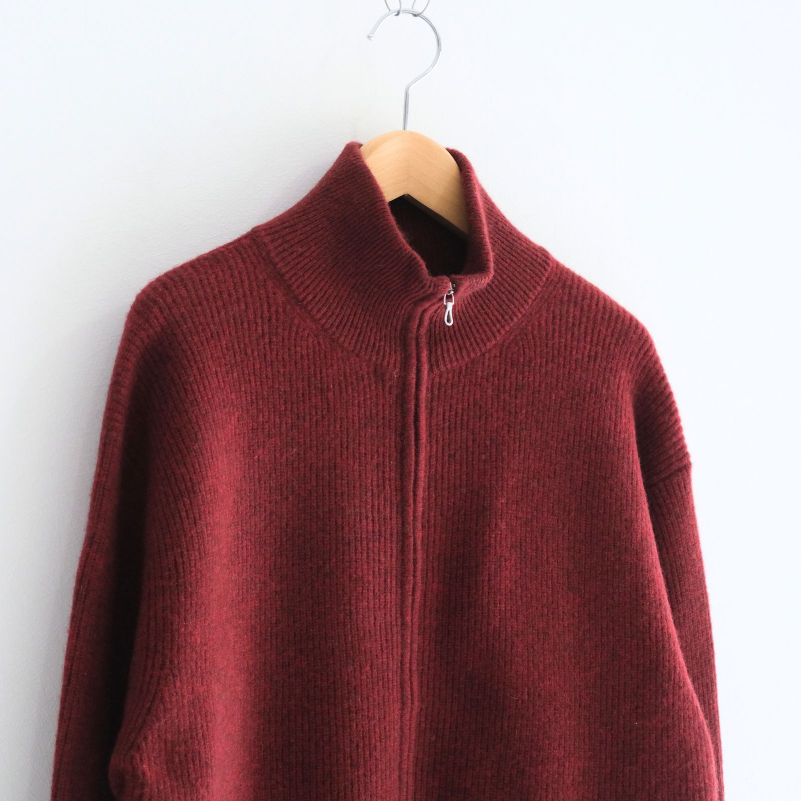 YAK / WOOL RIB DRIVERS KNIT（DARK RED）