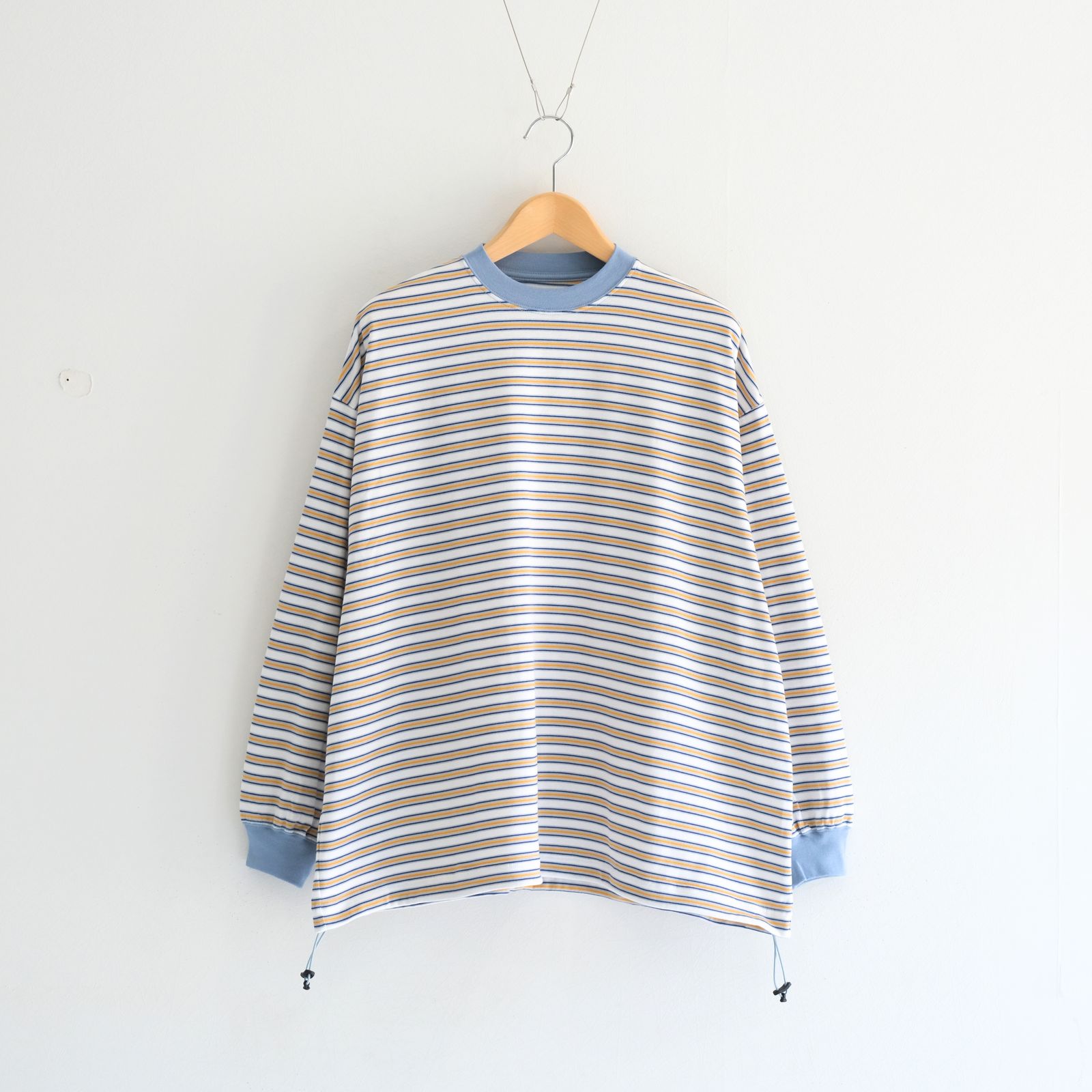 【販売開始 : 7/18 (土) 00:00~】Balloon Border Long-sleeve T-Shirt（SAX x YELLOW）