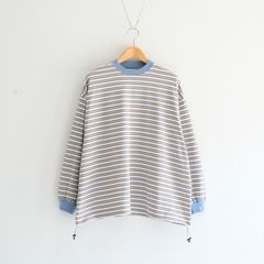 【販売開始 : 7/18 (土) 00:00~】Balloon Border Long-sleeve T-Shirt（SAX x YELLOW）