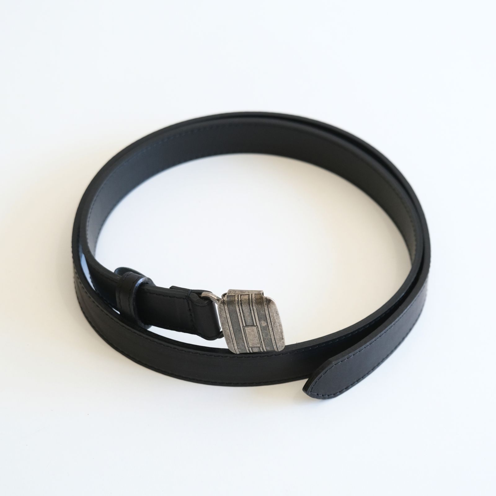 【残り1点】SLIDE BUCKLE BELT（BLACK (NICKEL) ）
