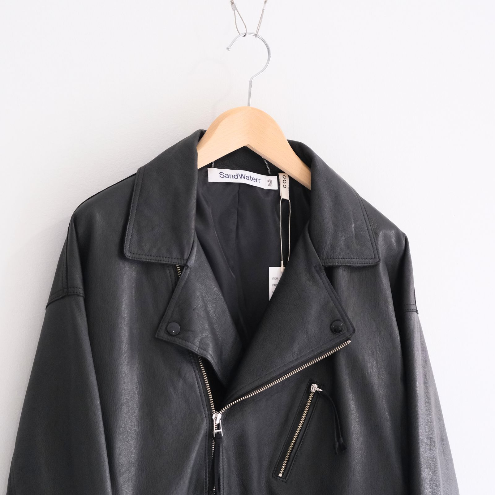 COW SKIN BAGGY RIDER JACKET / SandWaterr × CCU / ジャケット / レザージャケット / ライダース / COW SKIN / 牛革 / BLACK