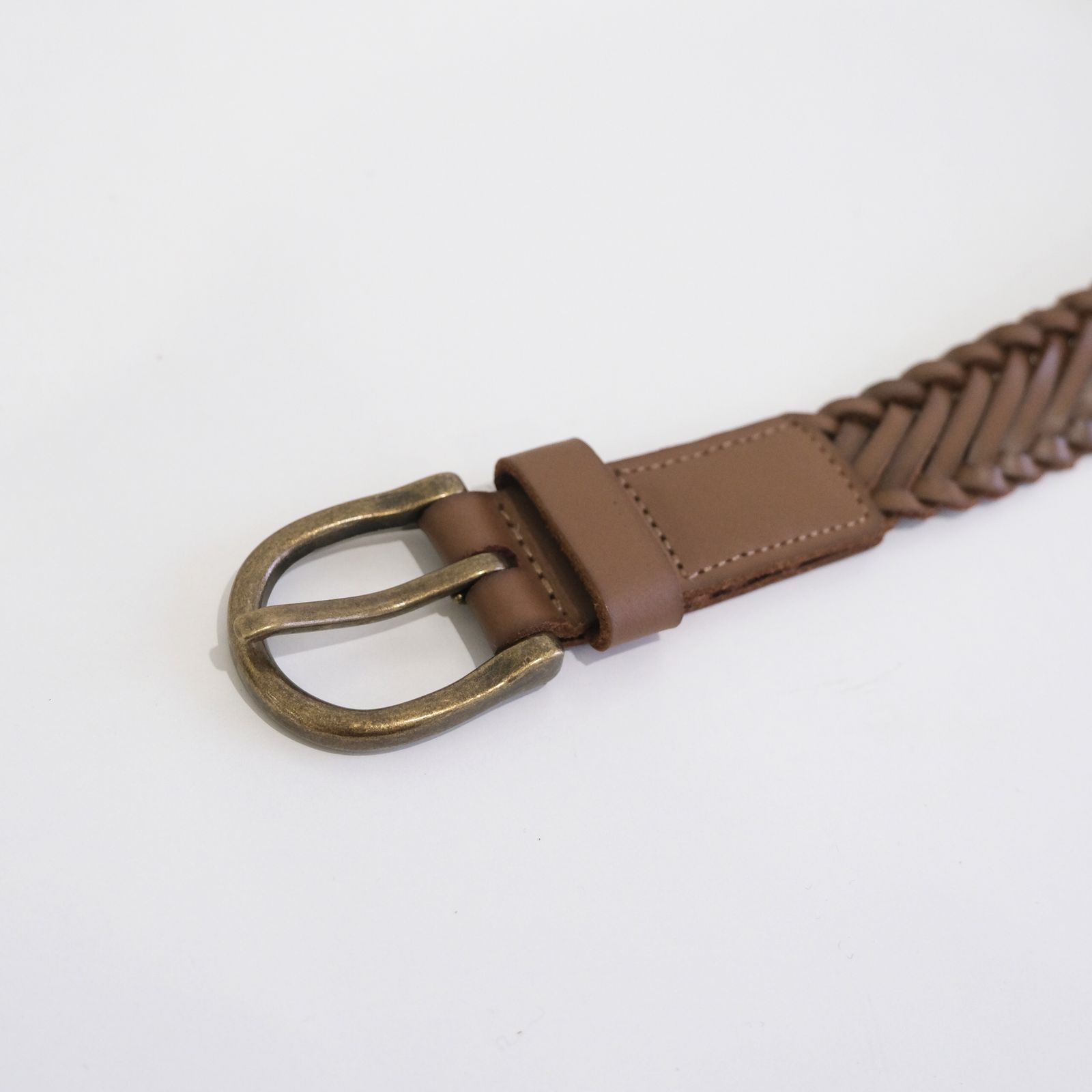 HAND BRAIDING LEATHER BELT ‐Cow leather‐ / ベルト / レザー / Brown
