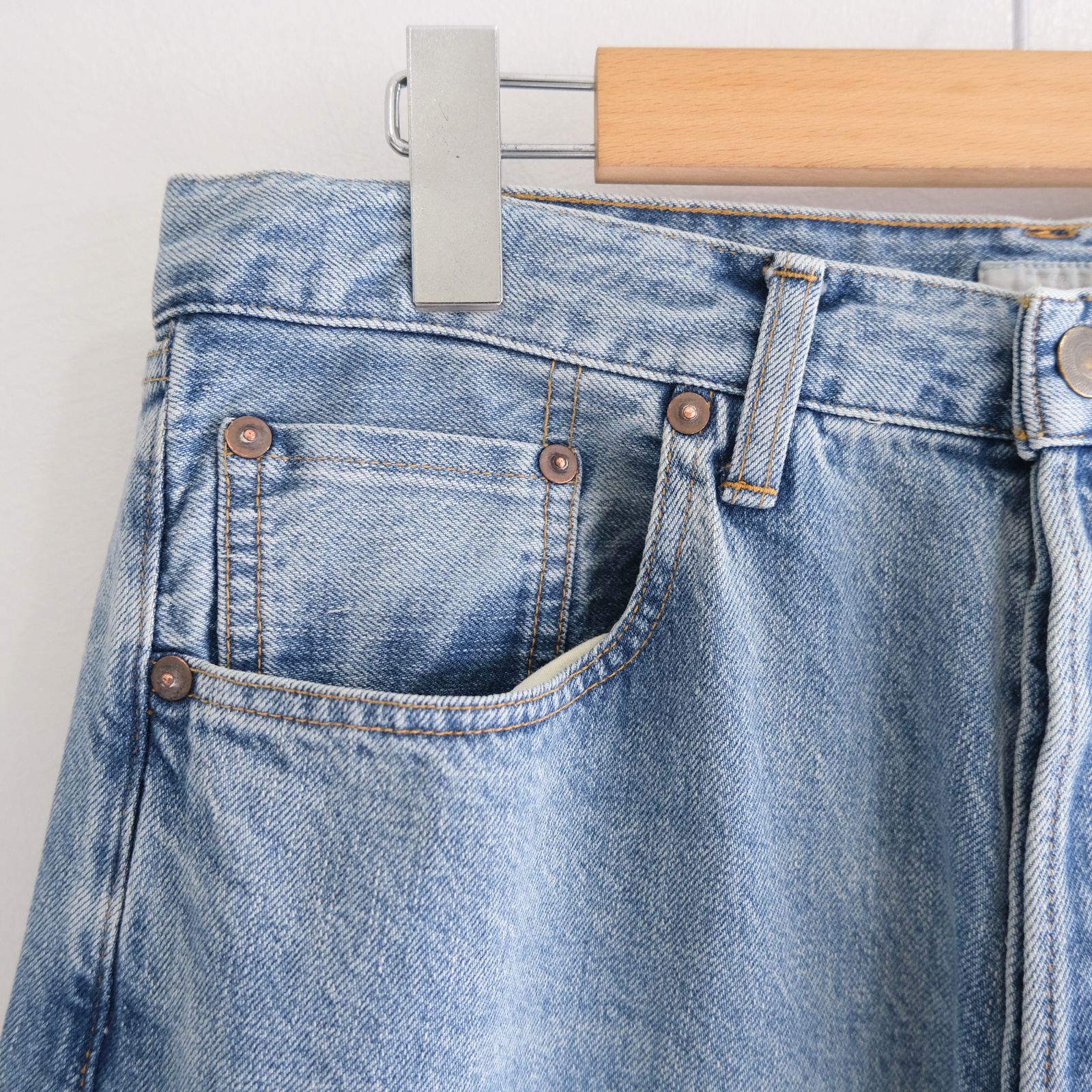 VINTAGE WASHED SELVEDGE DENIM 5P PANTS / パンツ / デニム / 5ポケット / FADED BLUE