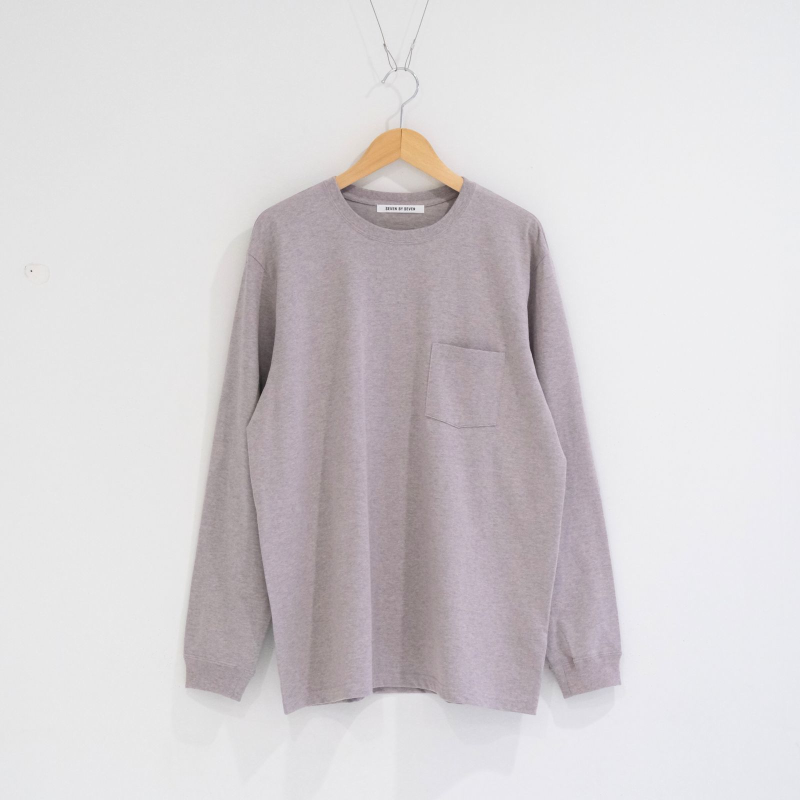 WRAP AROUND POCKET TEE L/S - Raffy plainstitch - / ロンT / ロングスリーブTシャツ / ラフィー / Pink