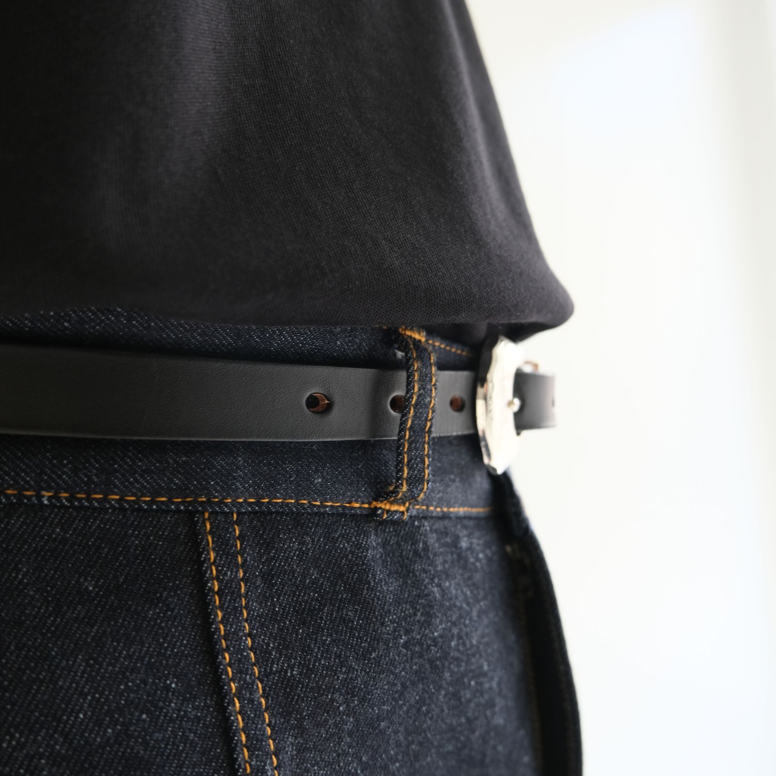 NARROW WESTERN BELT / ベルト / Rooster King & Co., / Black