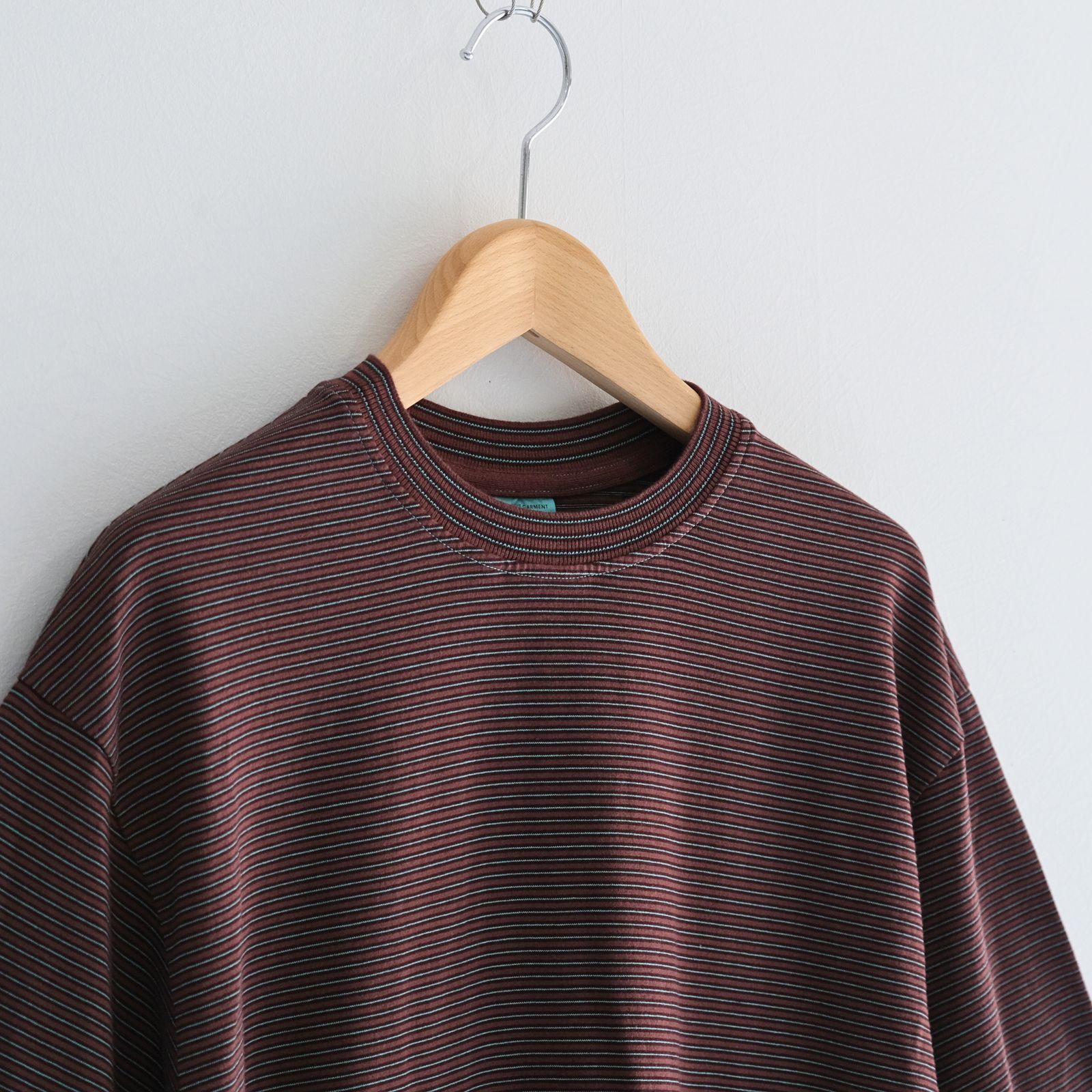 NEW BASIC GARMENT DYED BORDER T-SHIRT / Tシャツ / BROWN×BLUE