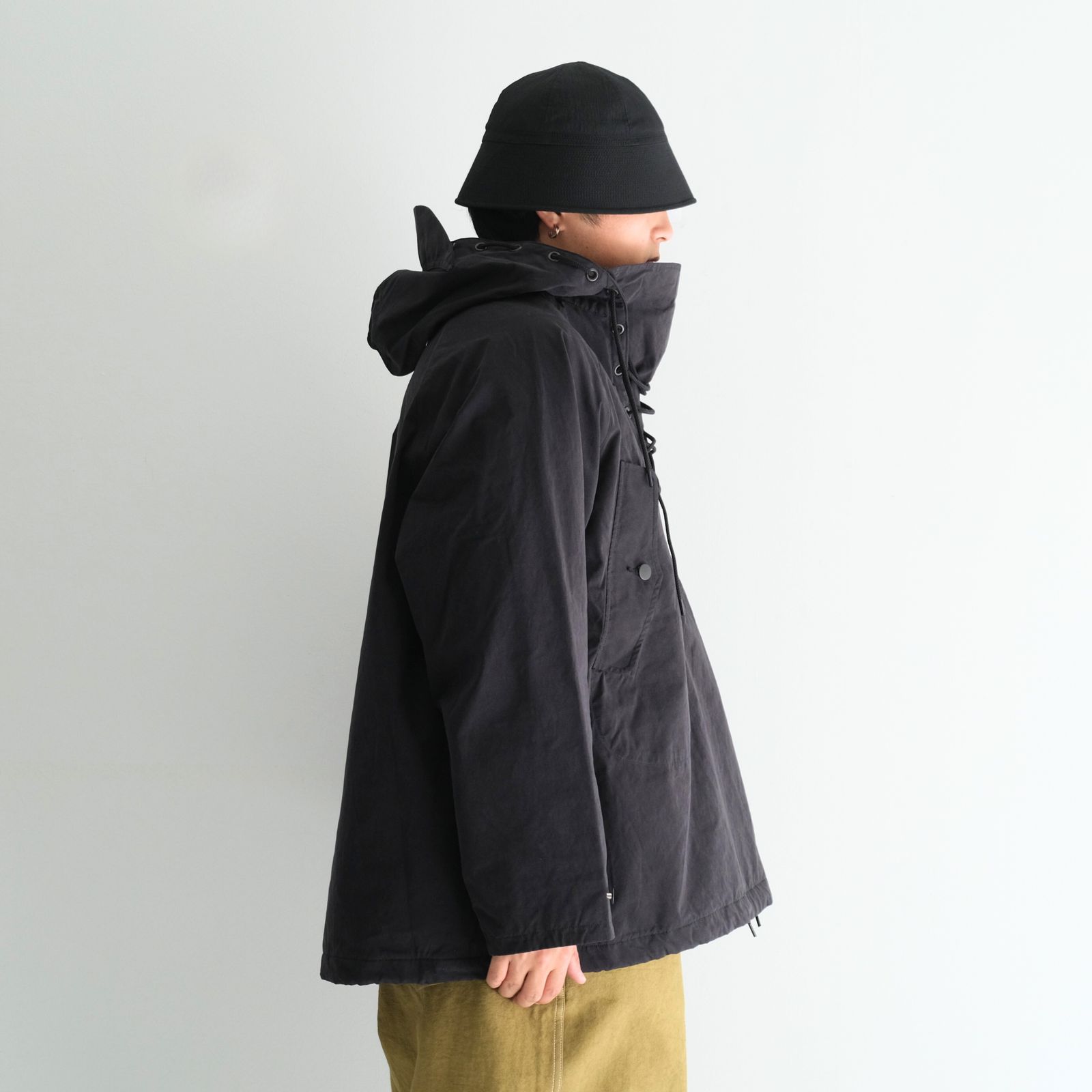 WAXED WEATHER PARKA / プルオーバー / パーカー / ワックス加工 / INK BLACK