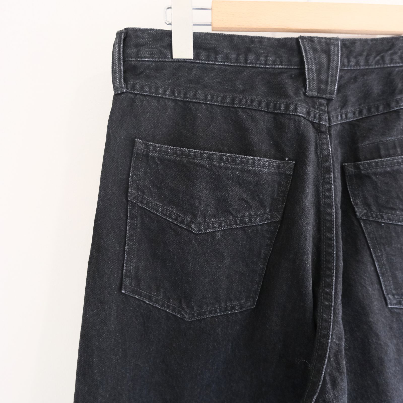 "JUDE II" LEATHER New Standard Straight by 12oz Denim（BLACK）