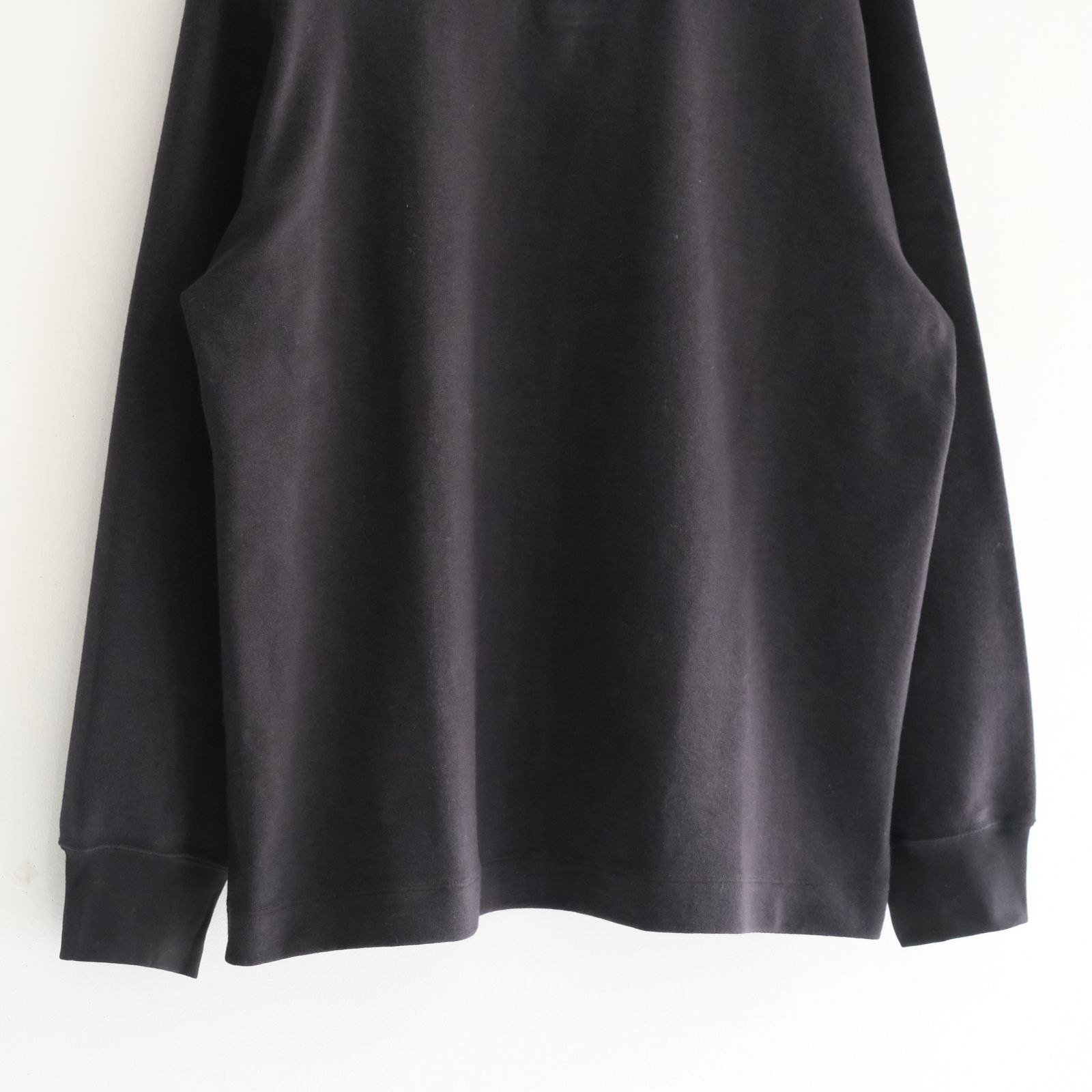 Organic cotton pile - Wim / ヘンリーネック / ロンT / Mat black