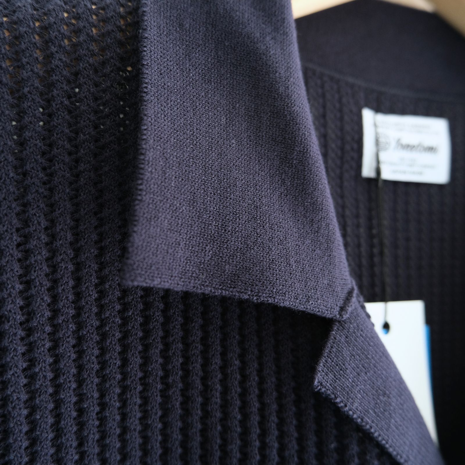 COTTON SUKASHI KNIT S/T / （NAVY）