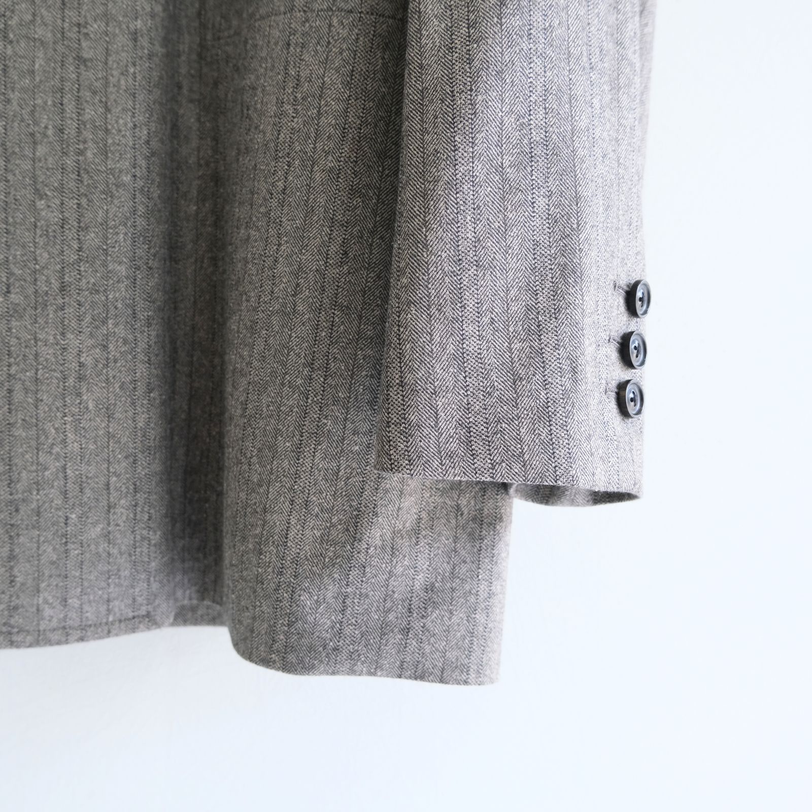 【残り1点】W/S HERRINGBONE STRIPE DB JKT（TAUPE GREY）