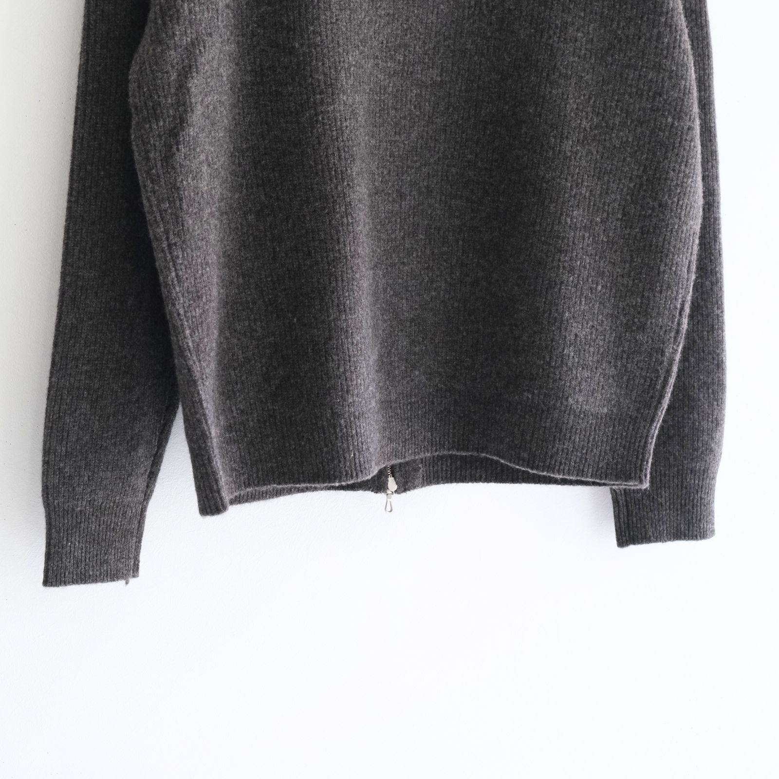YAK / WOOL RIB DRIVERS KNIT（C.GREY）