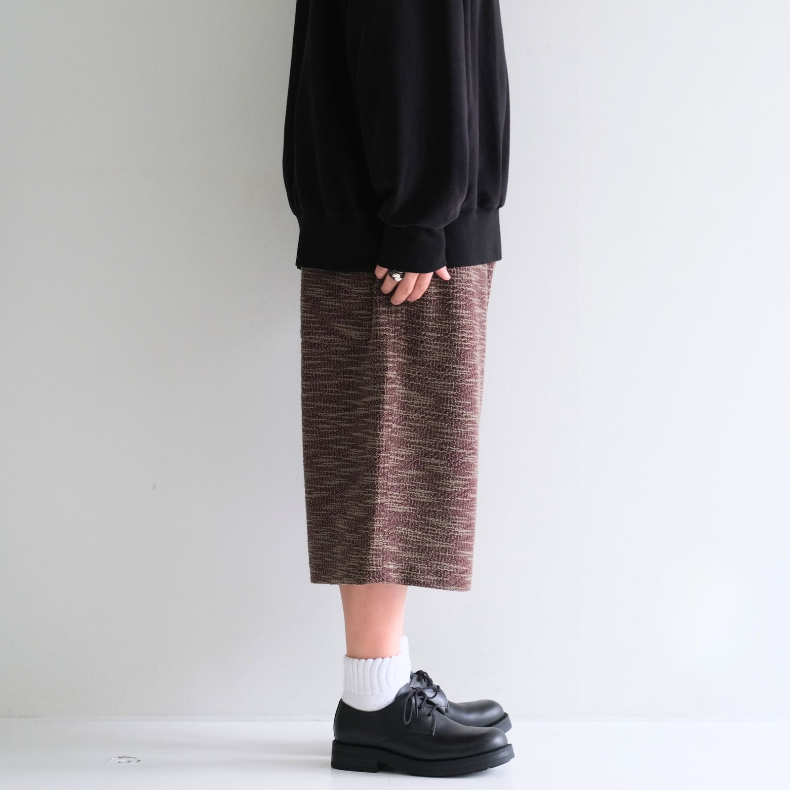 SAPINO JACQUARD WIDE SHORT / サピノ ジャカード ワイド ショート（BURGUNDY）