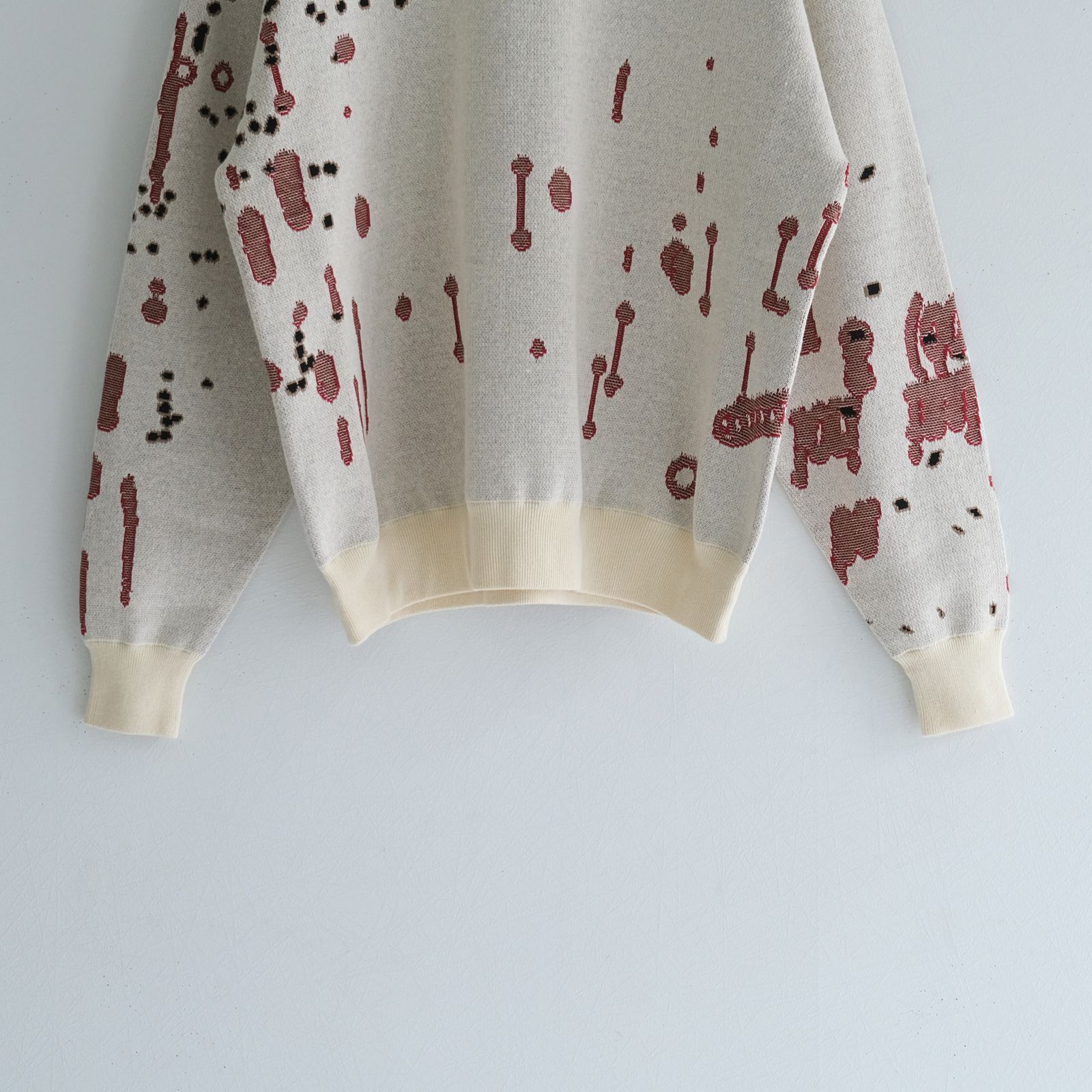 DRIP JACQUARD COTTON CREWNECK SWEATER / セーター / ジャガード織り / DULL GRAY