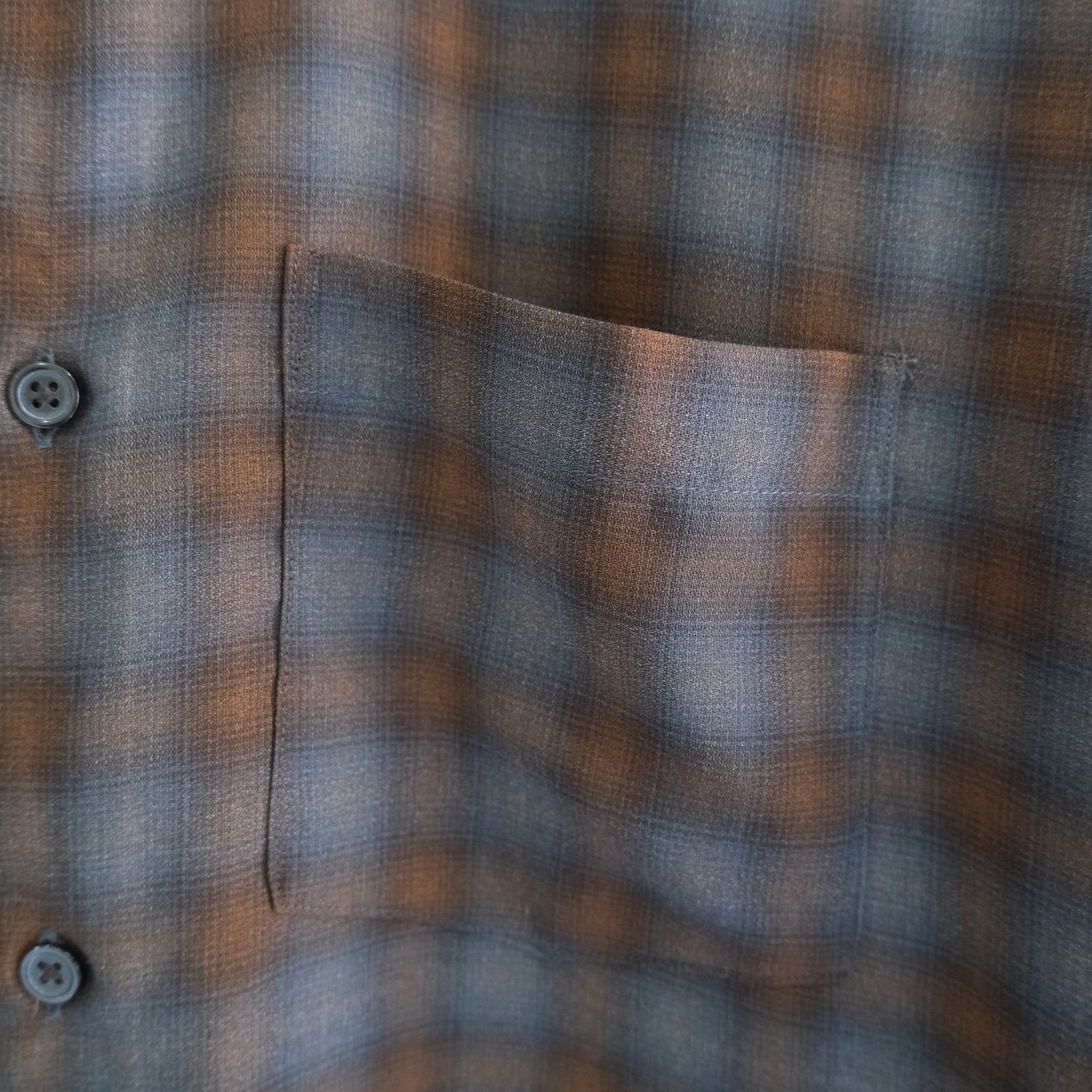 SUPER LIGHT FADED CHECK SHIRT（BLUE / BROWN）