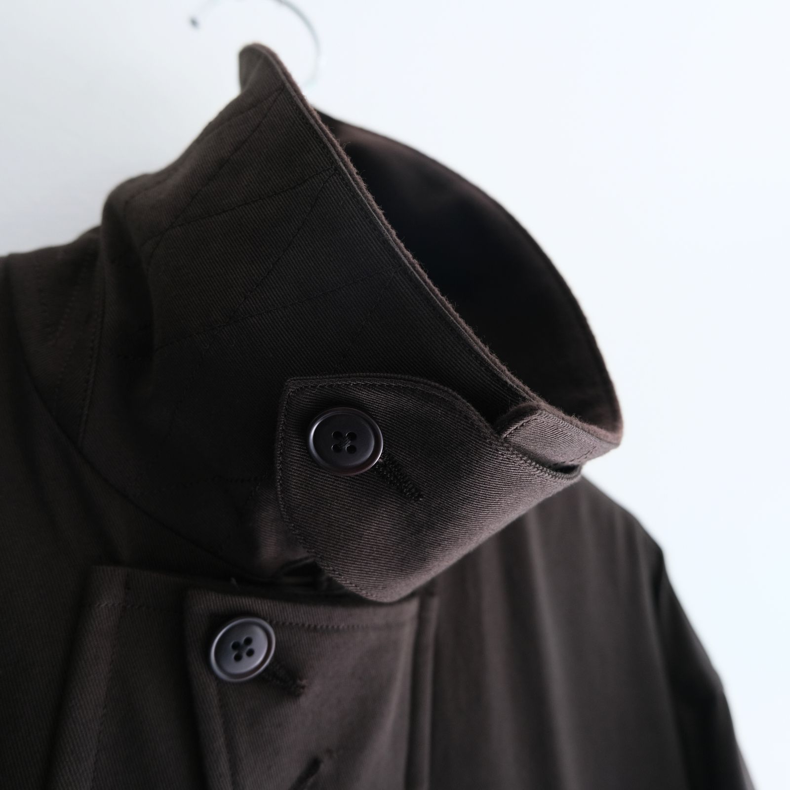 WASHED VINTAGE TWILL MIL-COAT / ジャケット / DARK BROWN