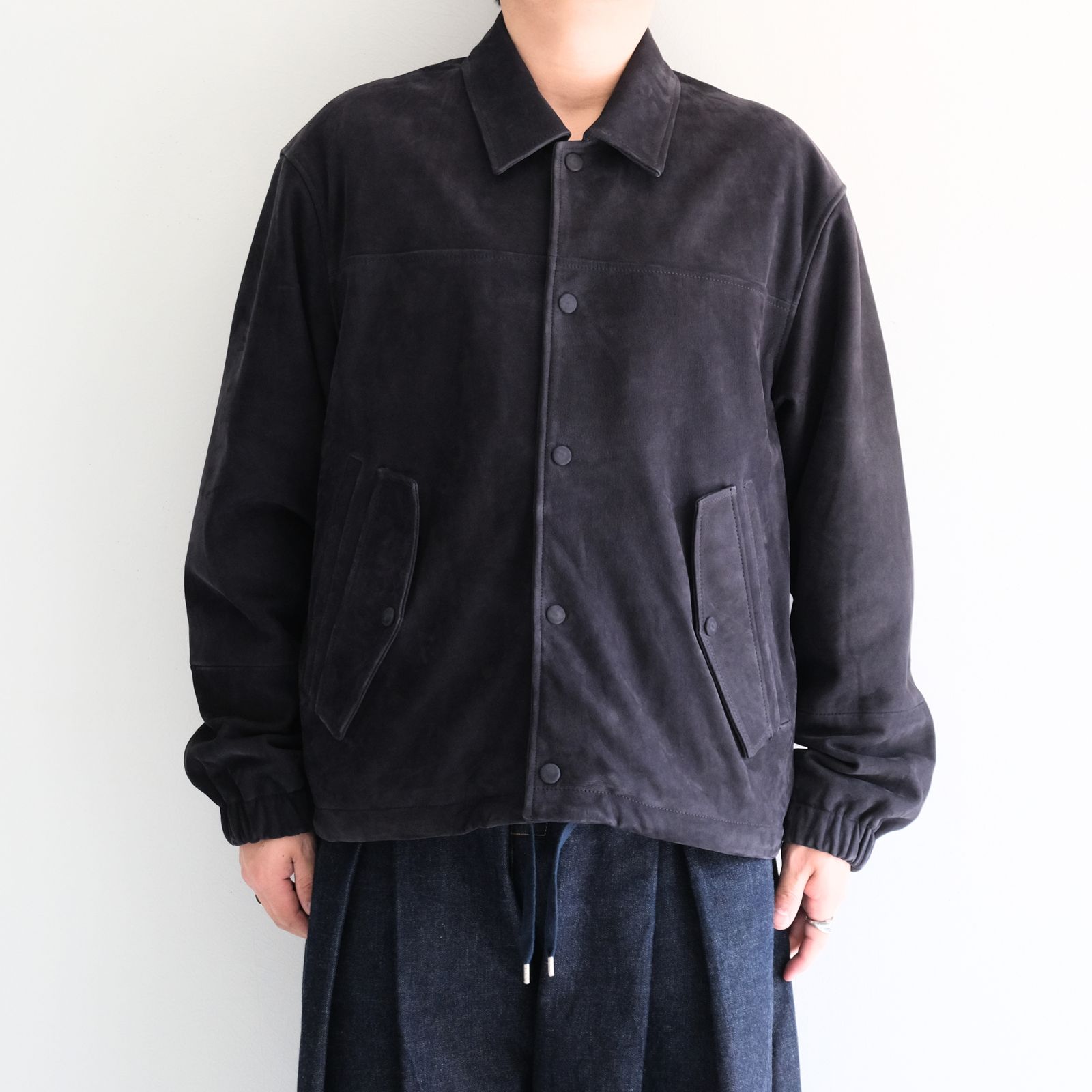COACH JKT / COW LEATHER / コーチジャケット（NAVY）