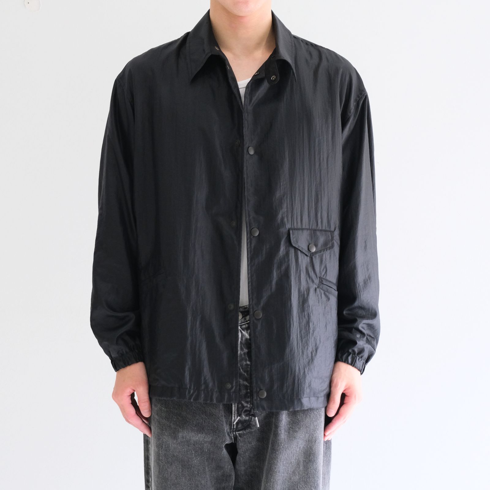 LUSTER NYLON TAFFETA COACH JKT / ラスターナイロンタフタコーチジャケット（BLACK）