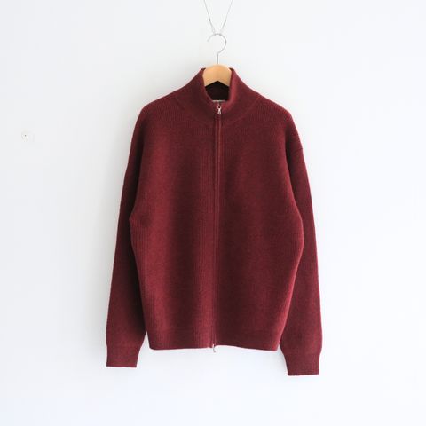 YAK / WOOL RIB DRIVERS KNIT（DARK RED）