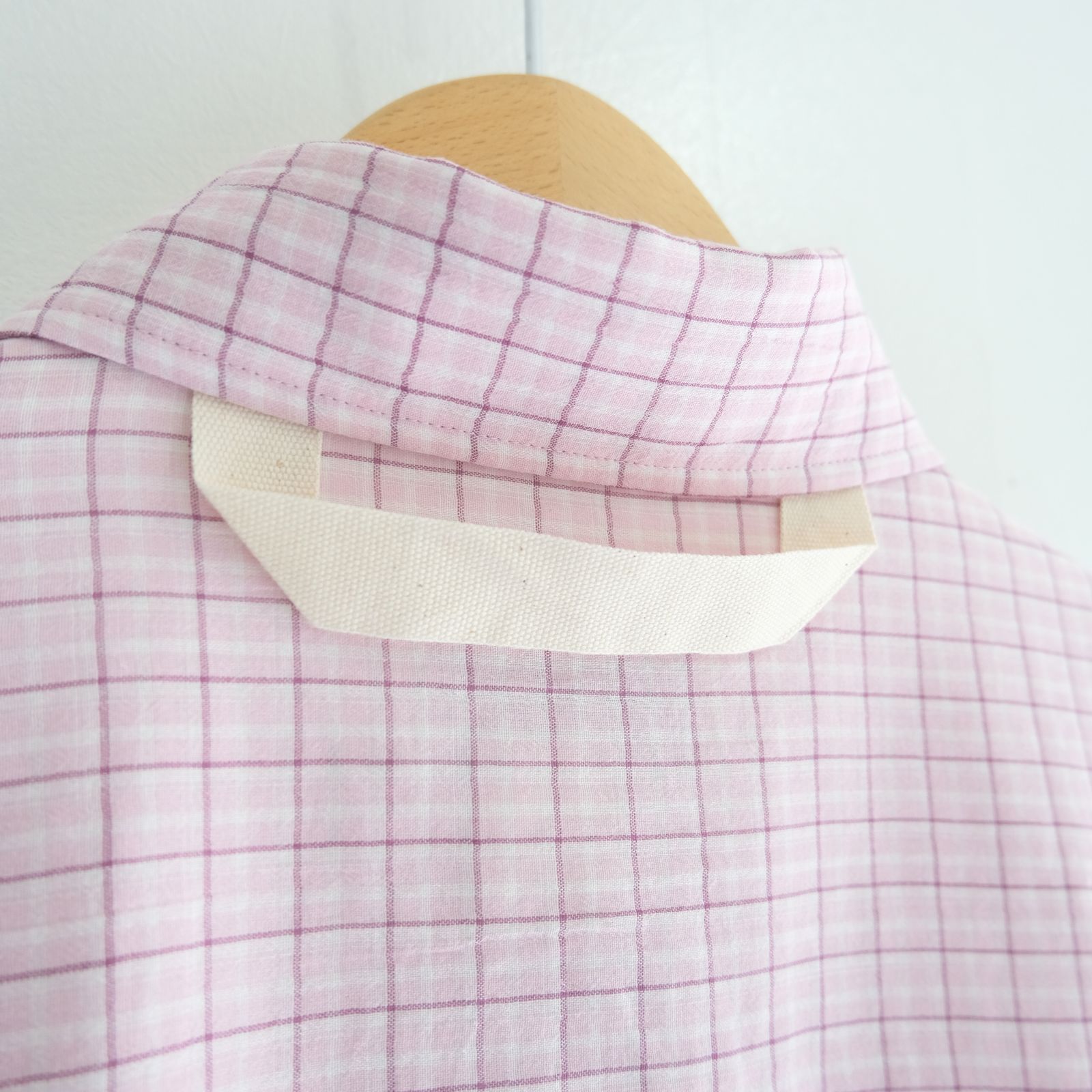 PREMIUM RONACHECK WRINKLE OVER SIZED SHIRTS / シャツ / LEMONADE PINK