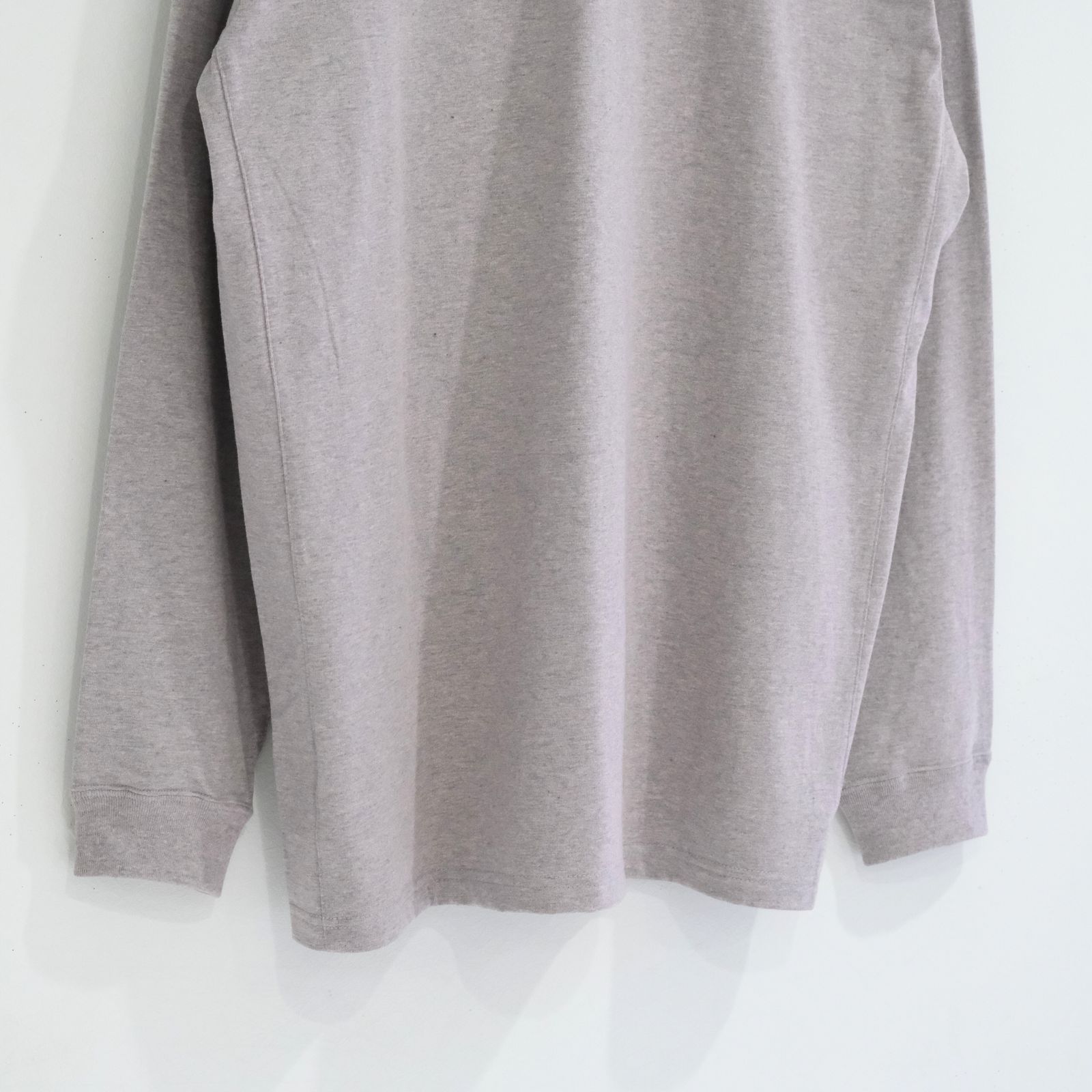 WRAP AROUND POCKET TEE L/S - Raffy plainstitch - / ロンT / ロングスリーブTシャツ / ラフィー / Pink