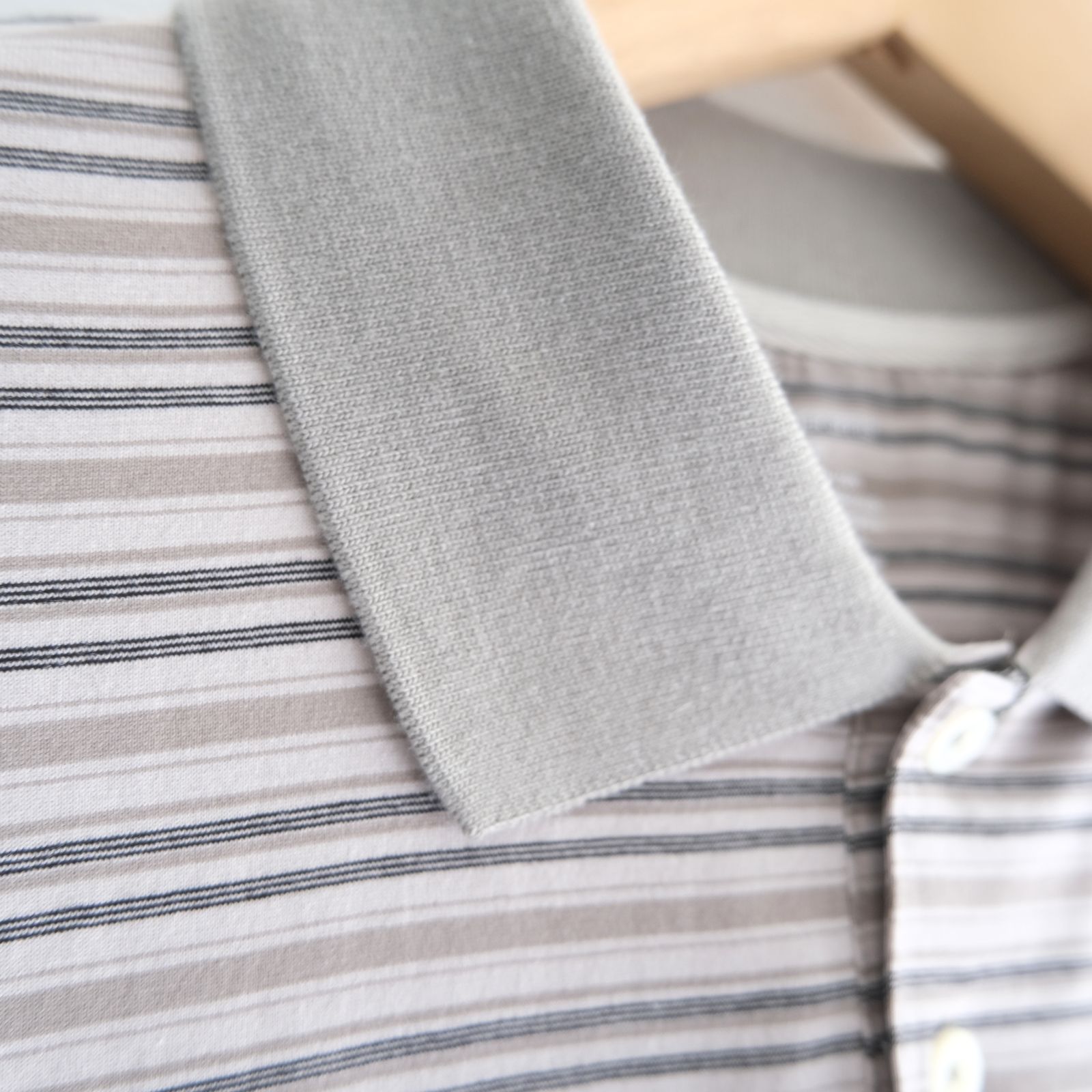 Brief Stripe Rugby TEE / ブリーフストライプラグビーTシャツ（LIGHT KHAKI）