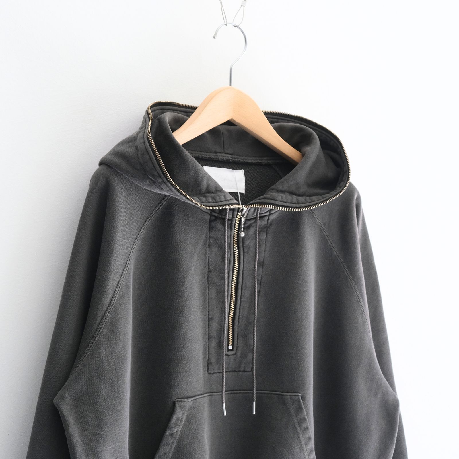 Processed Half-Zip Sweat Hoodie（Gray）