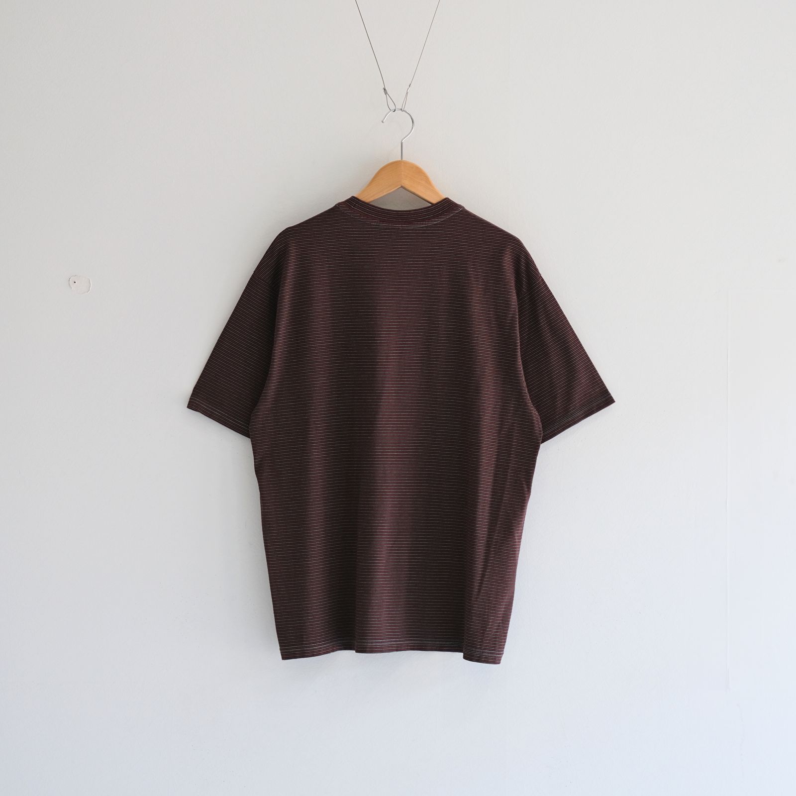NEW BASIC GARMENT DYED BORDER T-SHIRT / Tシャツ / BROWN×BLUE