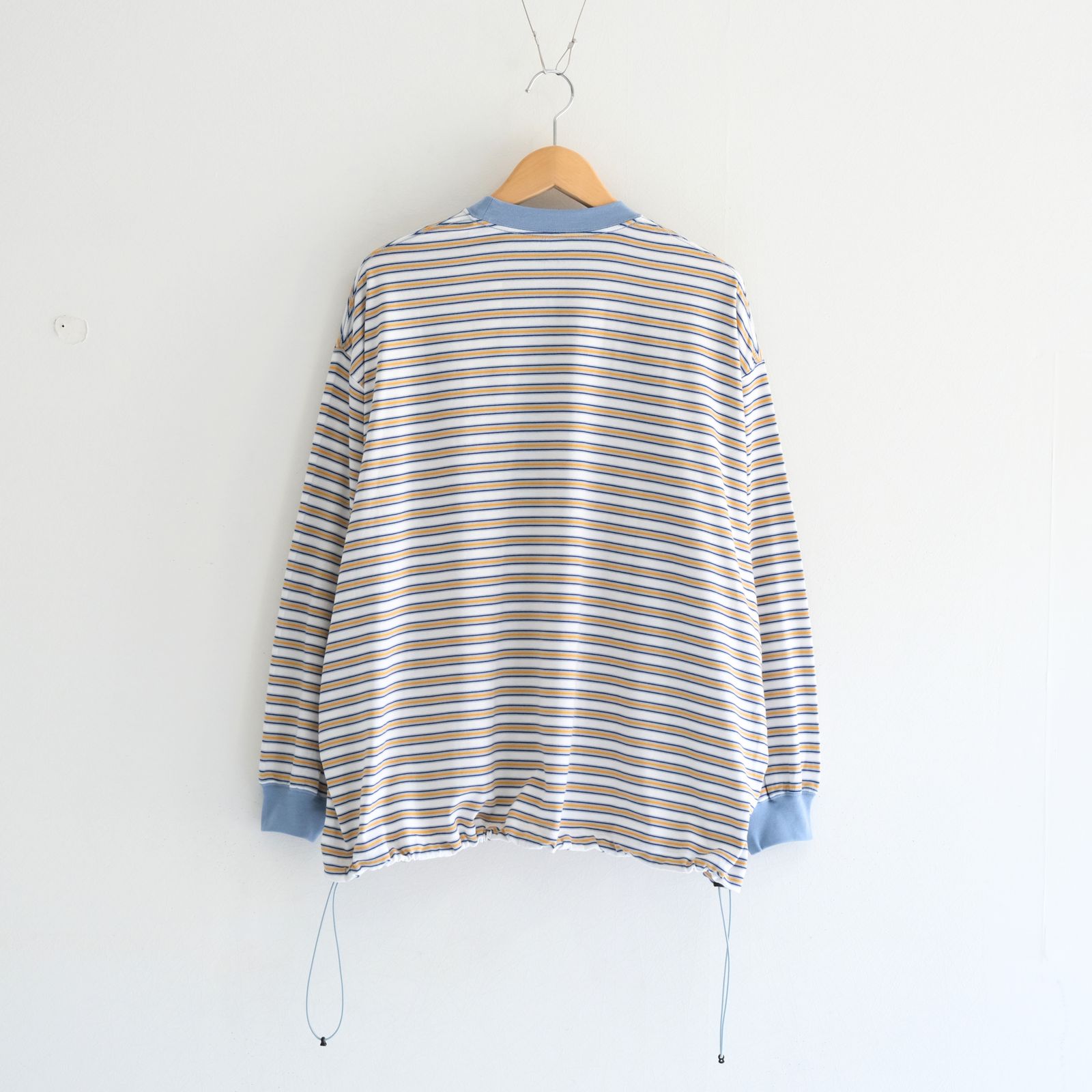 【販売開始 : 7/18 (土) 00:00~】Balloon Border Long-sleeve T-Shirt（SAX x YELLOW）