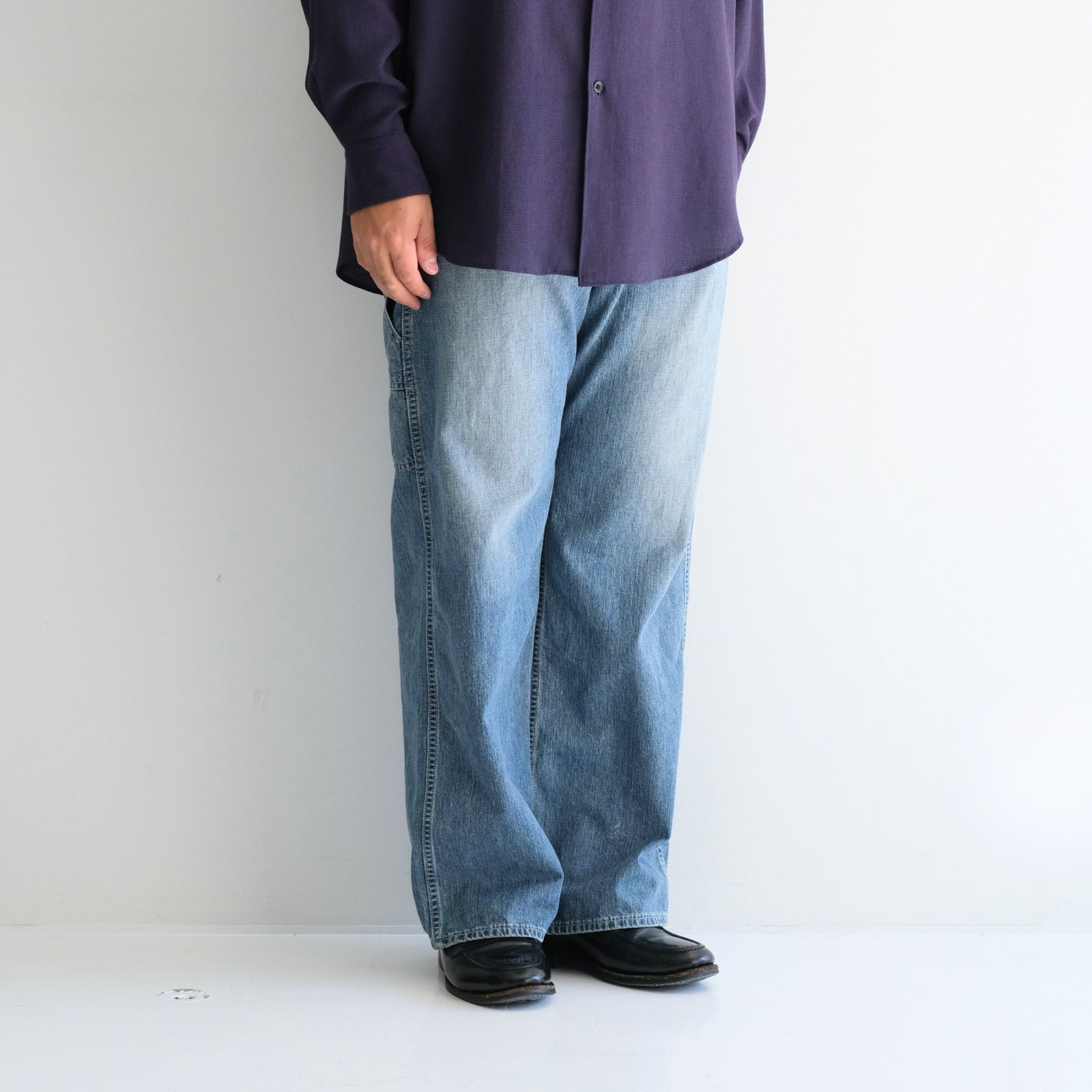 【ULTERIOR】25aw ペインターデニム ULTERIOR - VINTAGE FADED LIGHT DENIM PAINTER PANTS / デニム