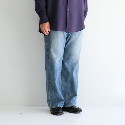 VINTAGE FADED LIGHT DENIM PAINTER PANTS / デニム / ペインターパンツ /  FADED BLUE
