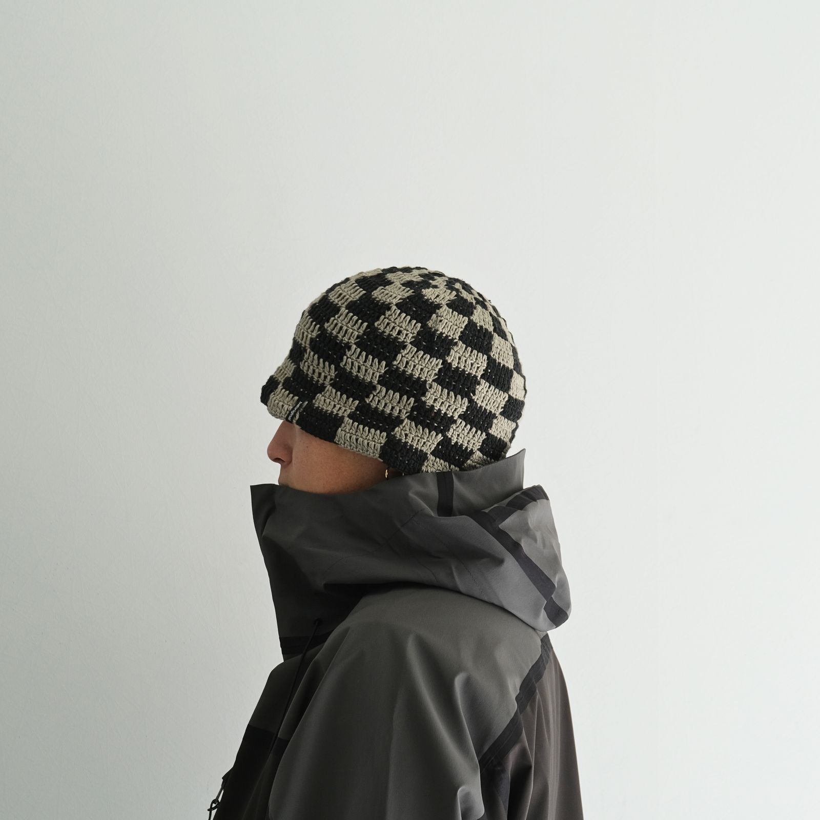 HAND KNIT BUCKET HAT / バケットハット / コットン / ニット / グレー