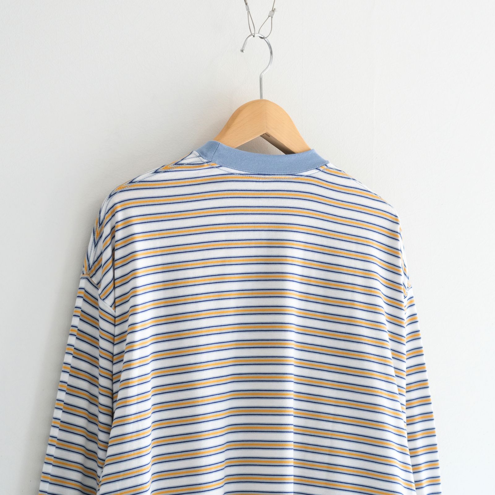 【販売開始 : 7/18 (土) 00:00~】Balloon Border Long-sleeve T-Shirt（SAX x YELLOW）