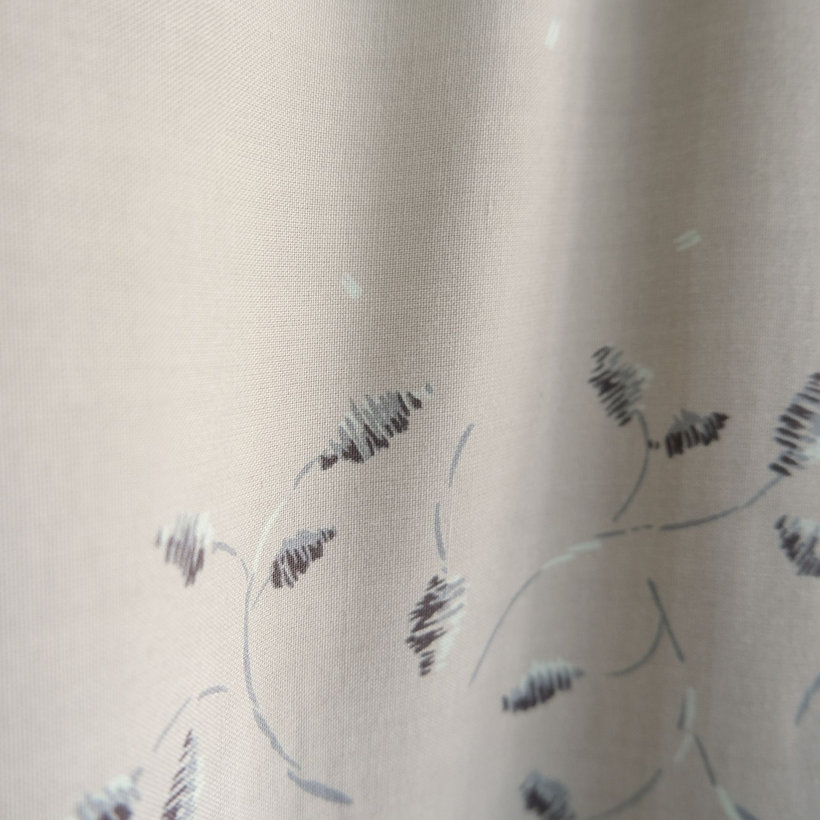 OPEN COLLAR SHIRTS  - Botanical print -（Gray Khaki）